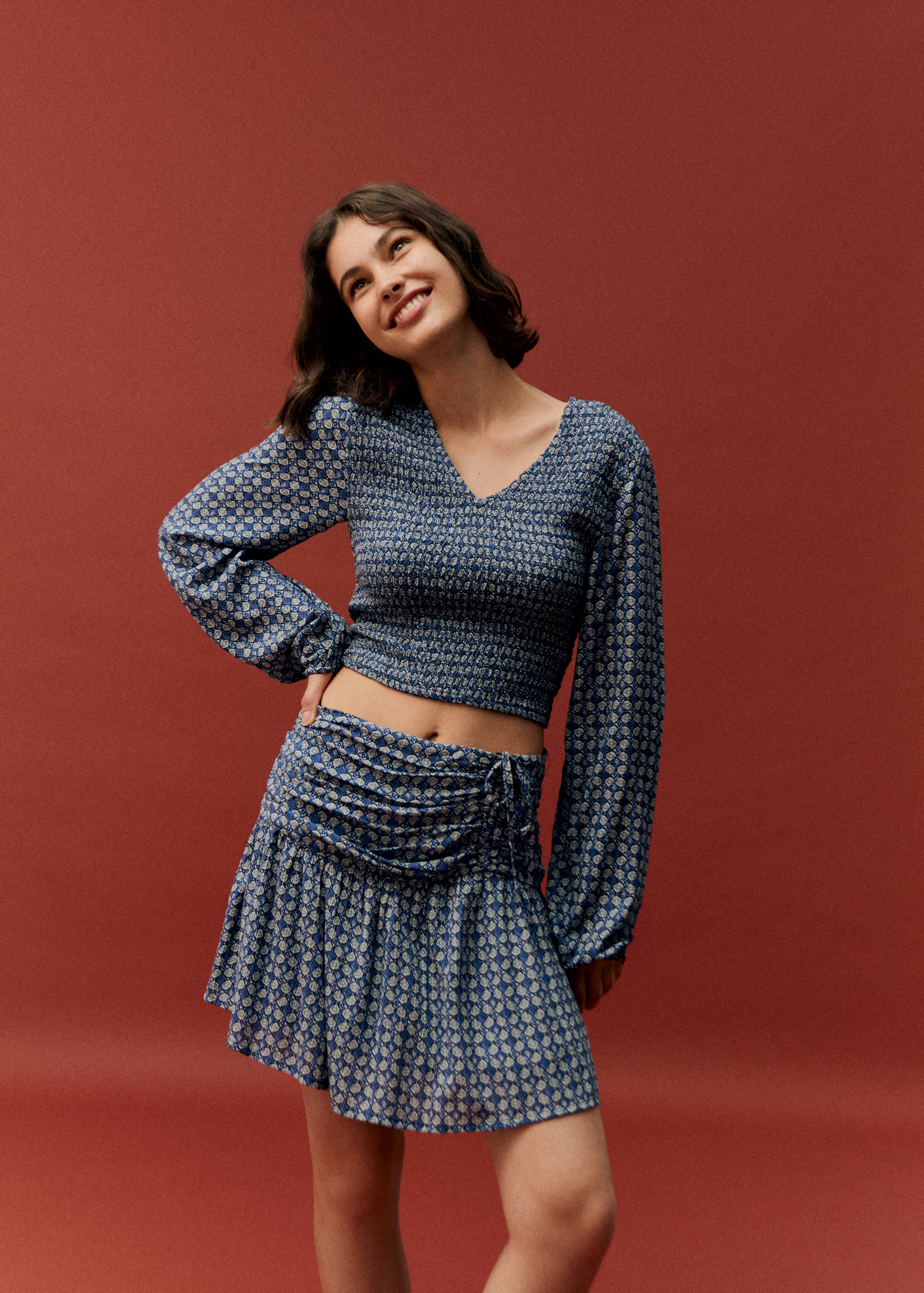 Printed pleated skirt - Details of the article 5