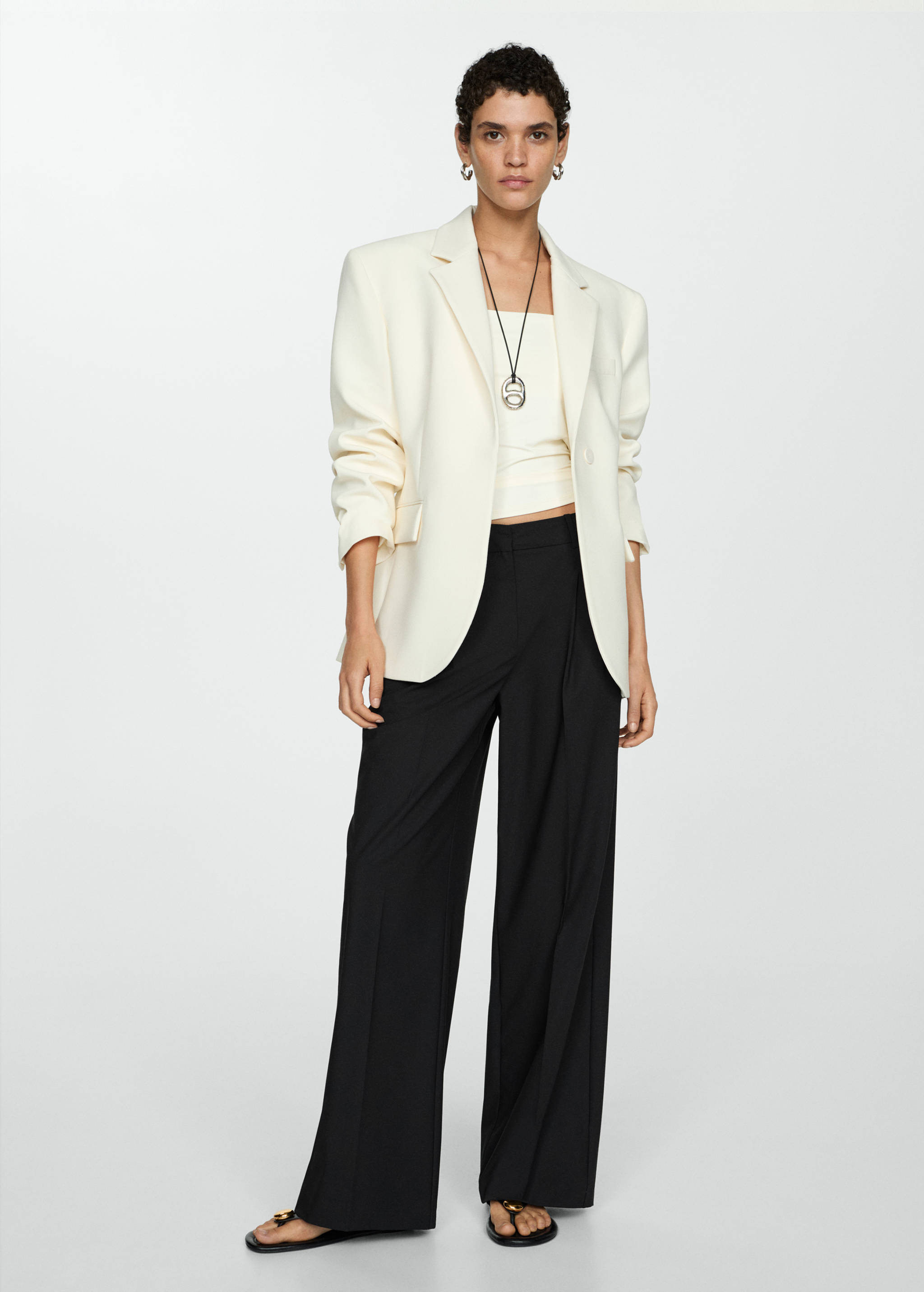Straight-fit pleated trousers - General plane
