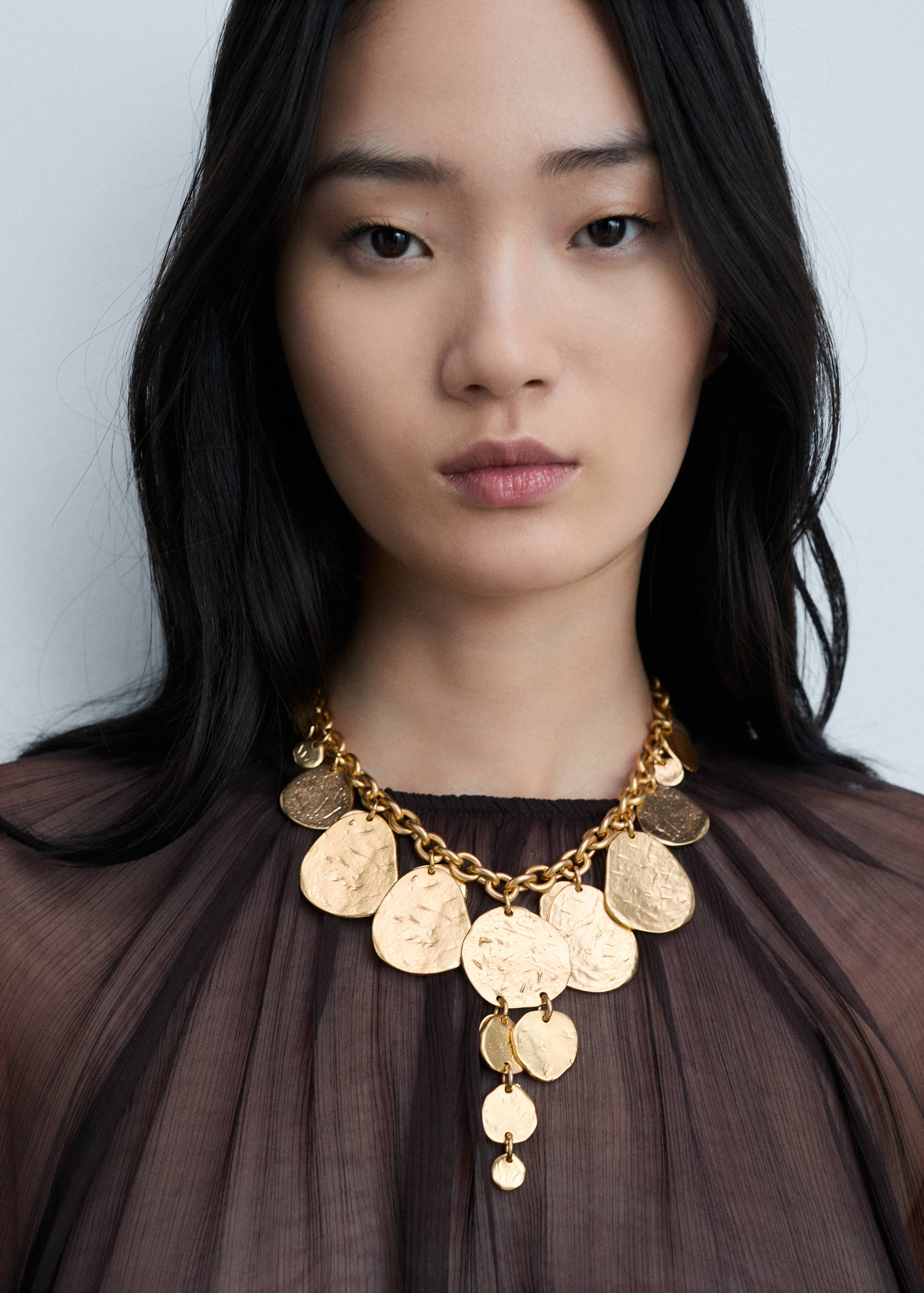 Cropped ruffled chiffon blouse - Details of the article 1