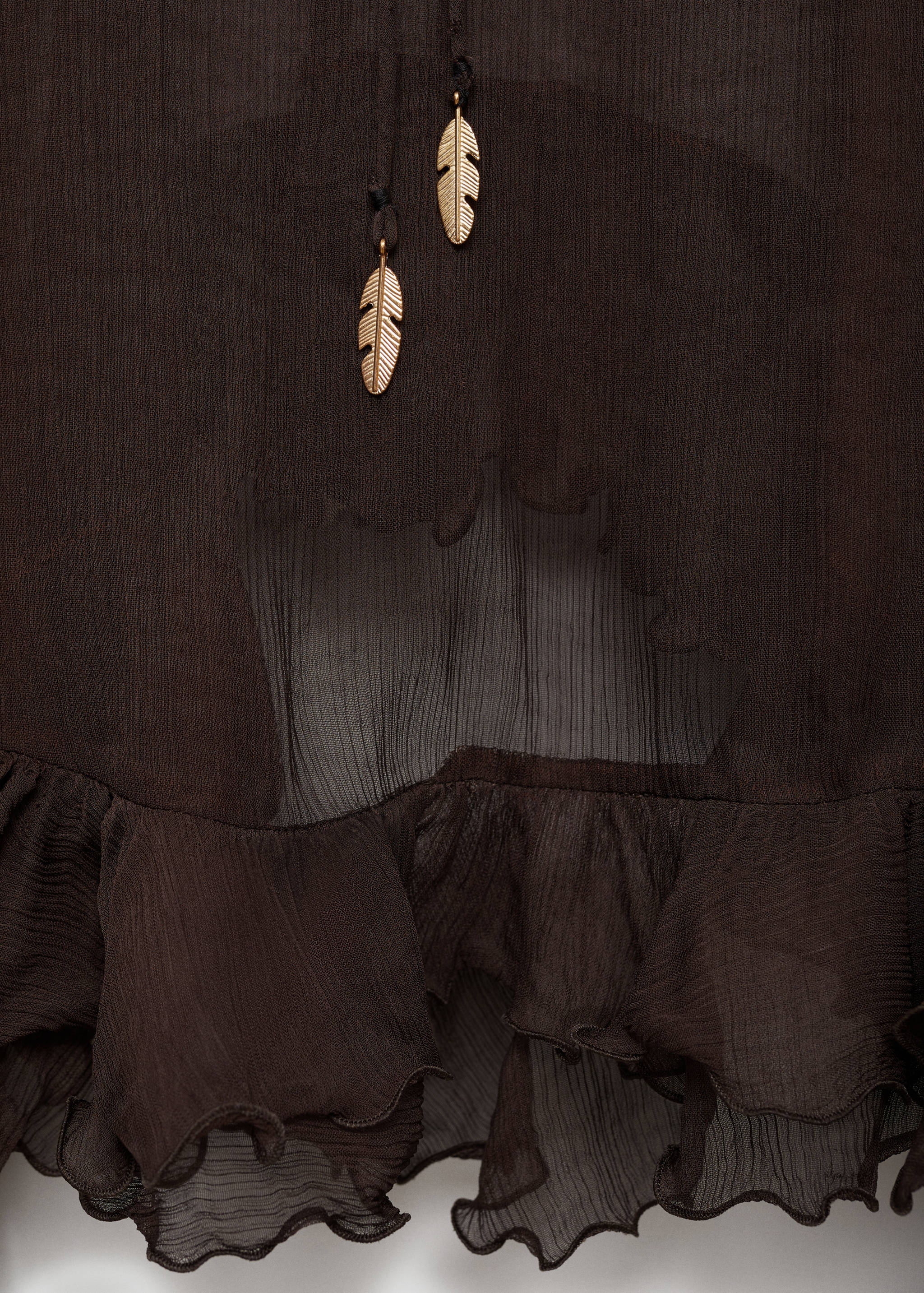 Cropped ruffled chiffon blouse - Details of the article 8