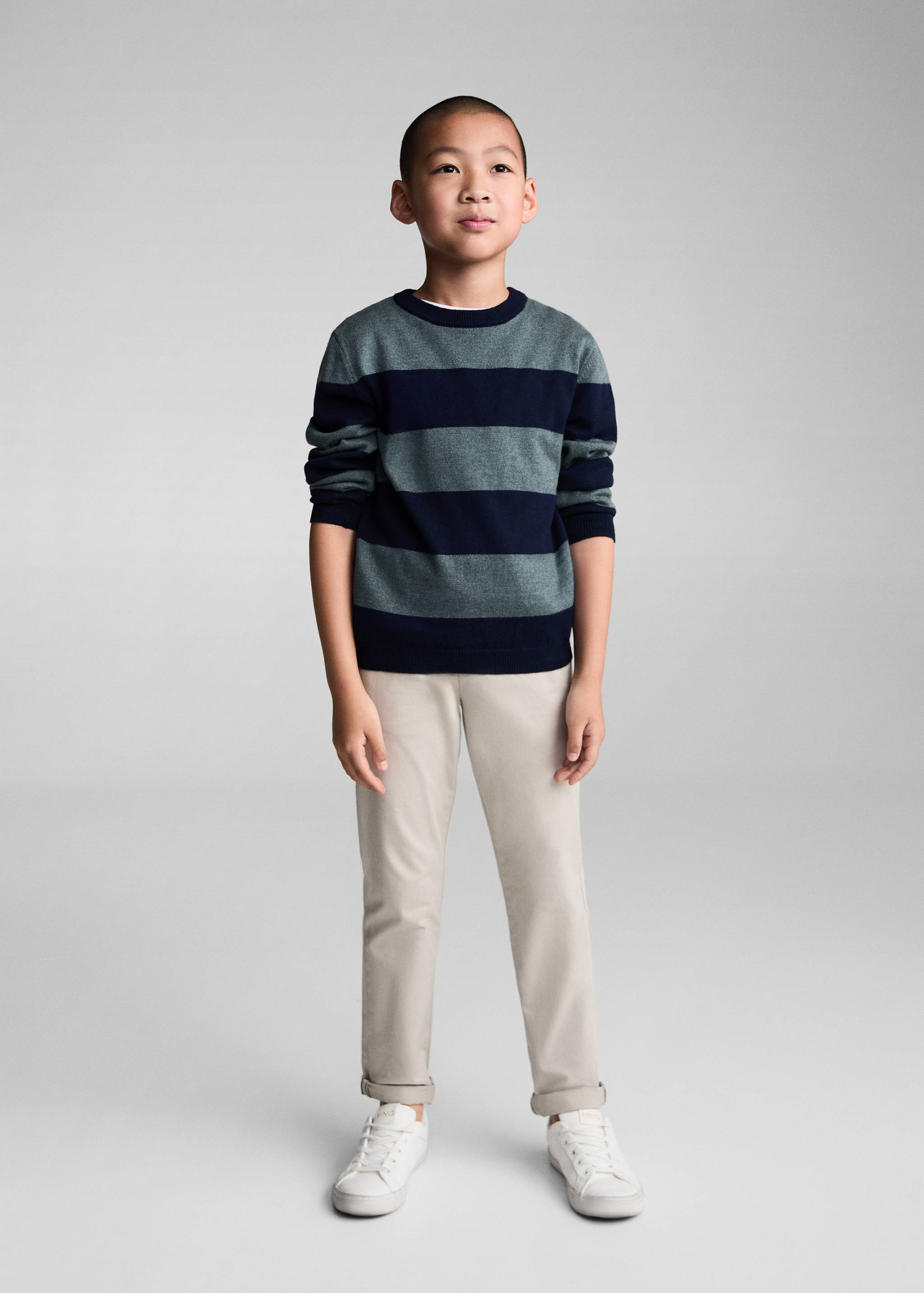 条纹针织毛衣 - null