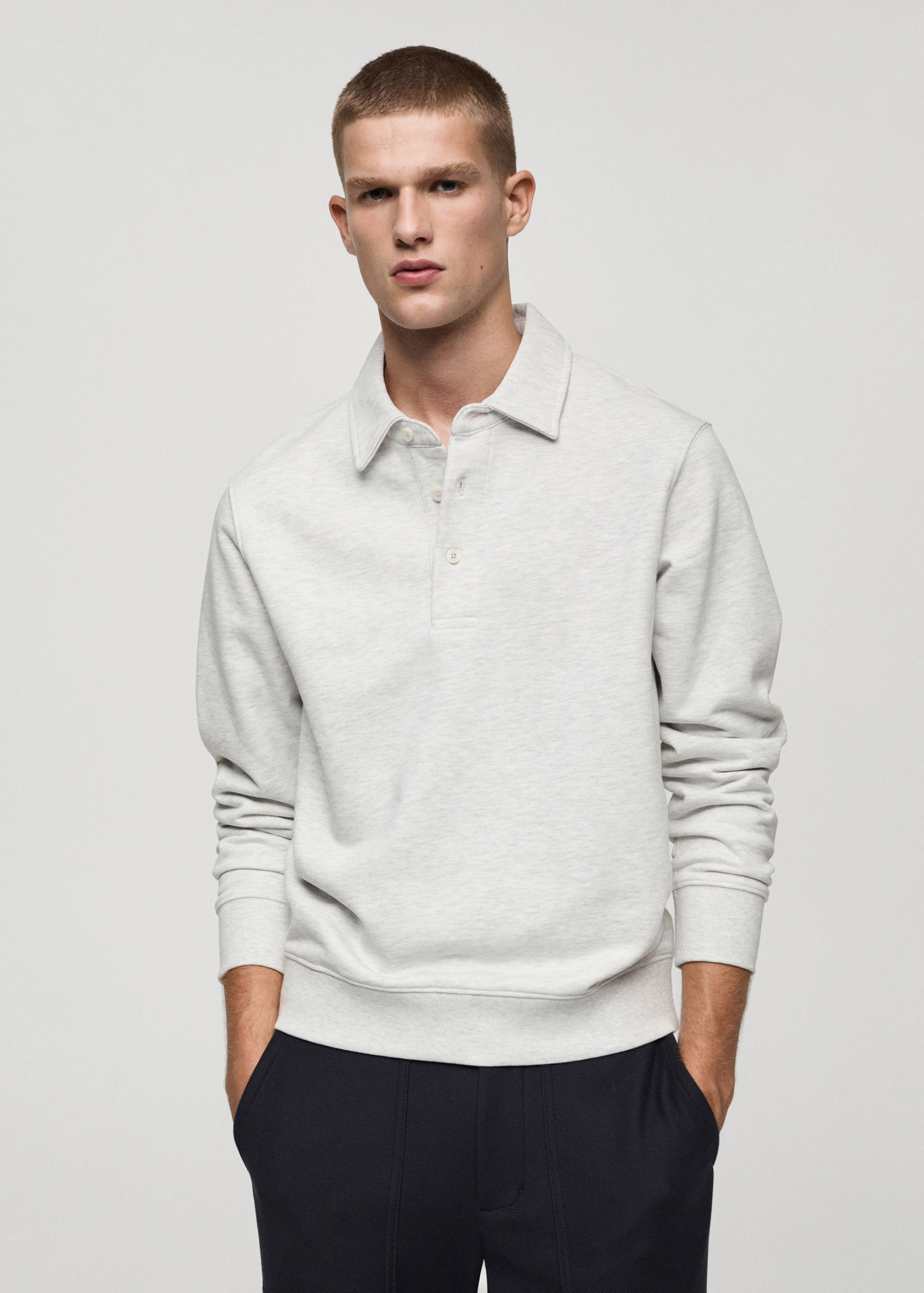 Sweat-shirt polo 100 % coton - Plan moyen