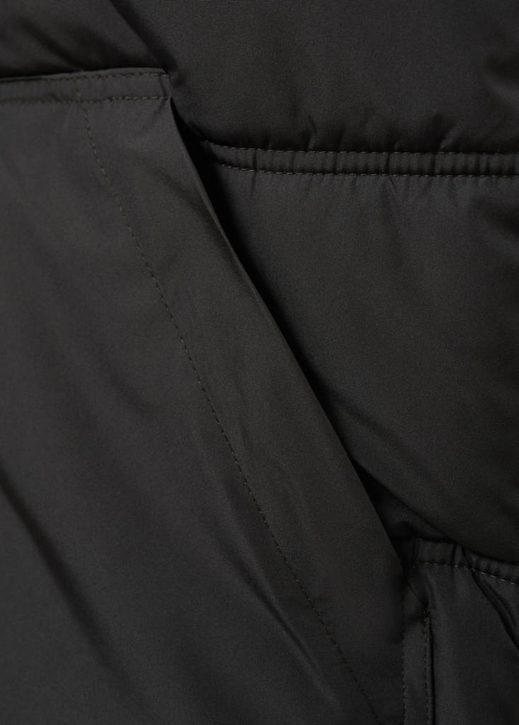 Quilted gilet with hood — Charcoal