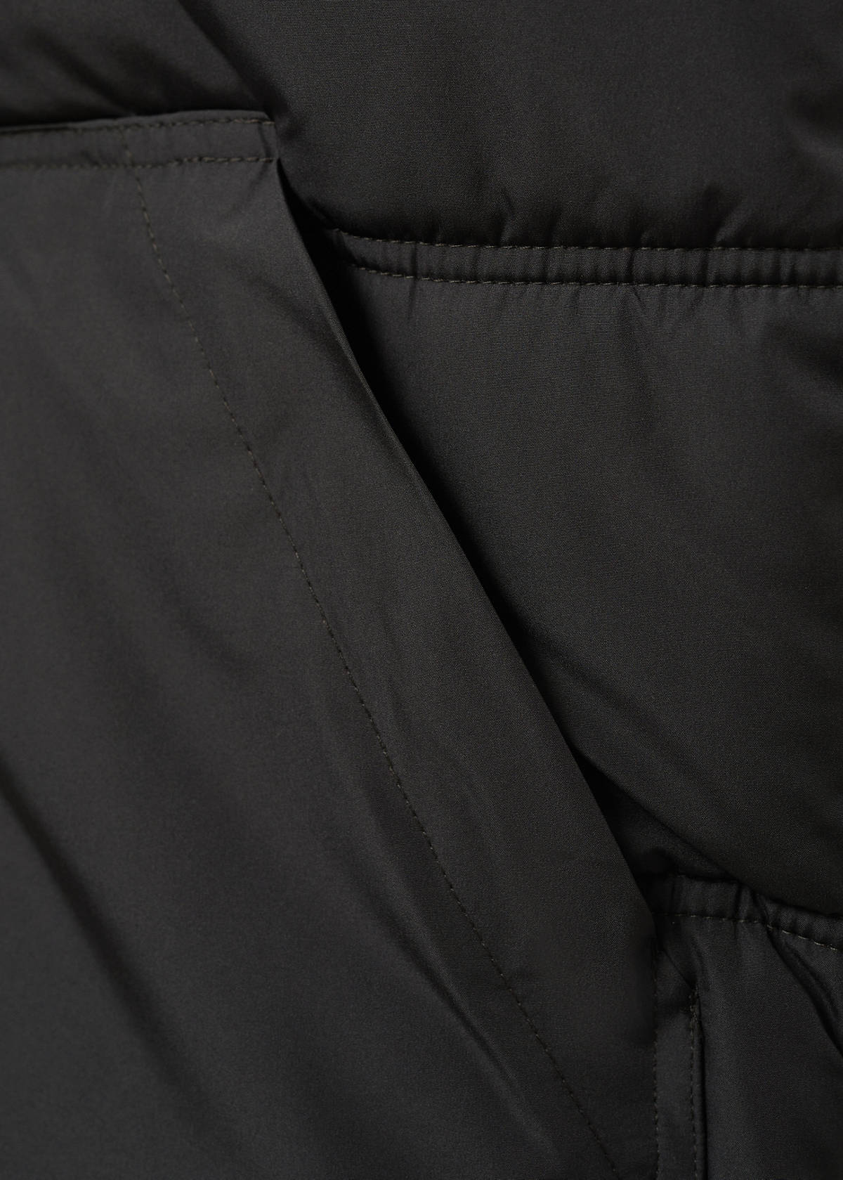 Quilted gilet with hood — Charcoal