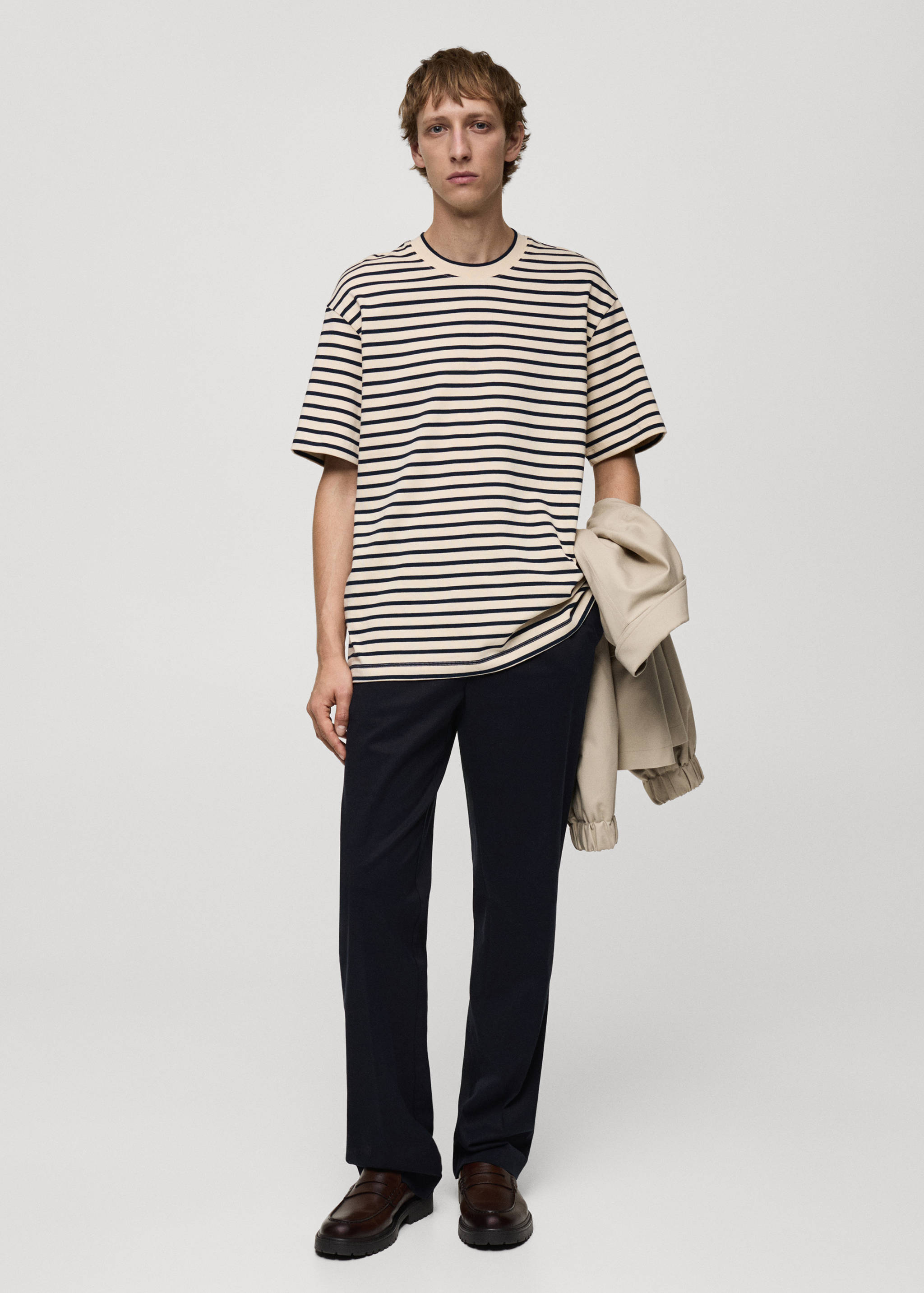 100% cotton relaxed-fit striped t-shirt - General plane