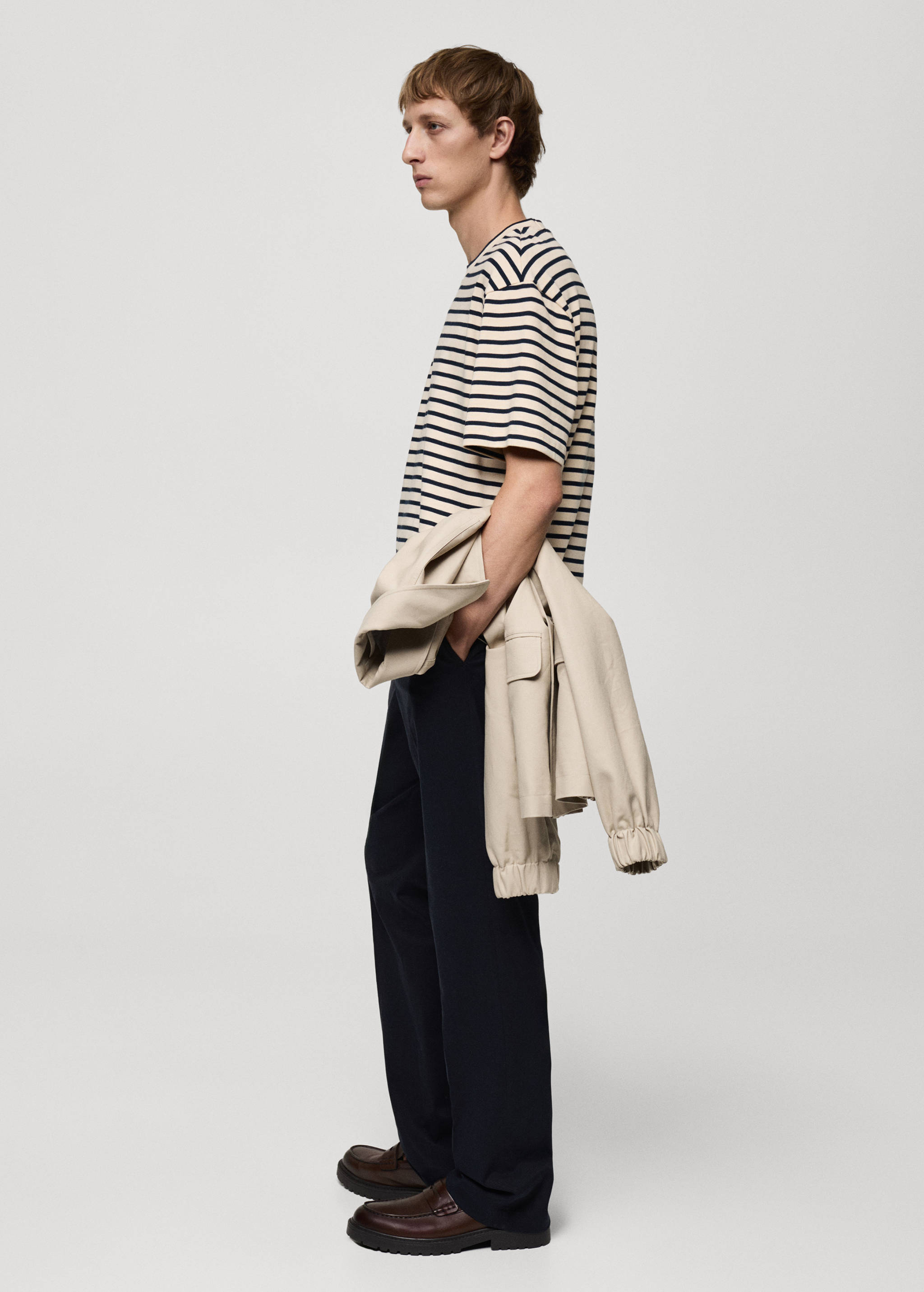 100% cotton relaxed-fit striped t-shirt - Details of the article 2