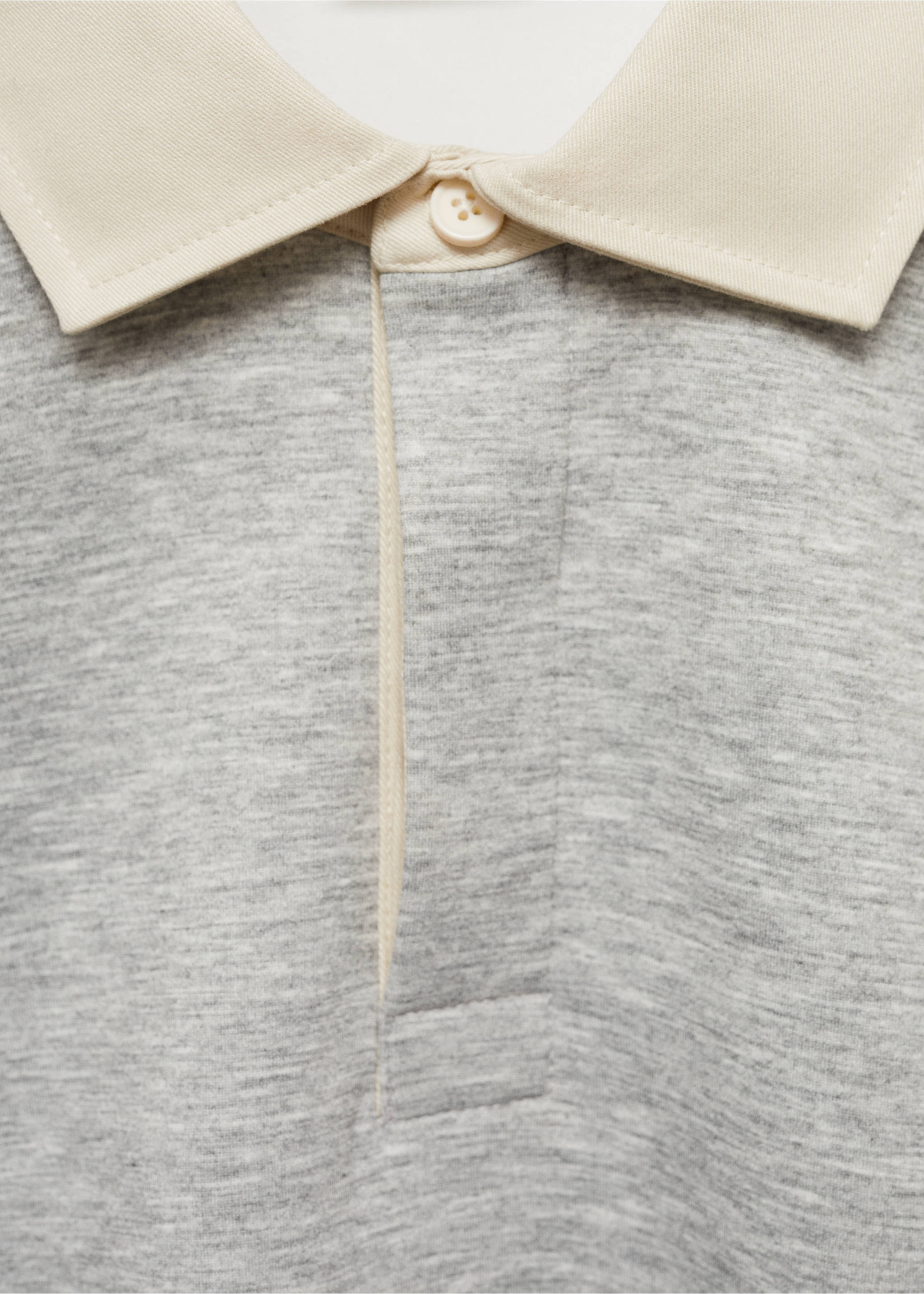Толстовка поло relaxed fit - Деталь изделия 0, Меланжевый средний серый . Ref: 77025640-00.