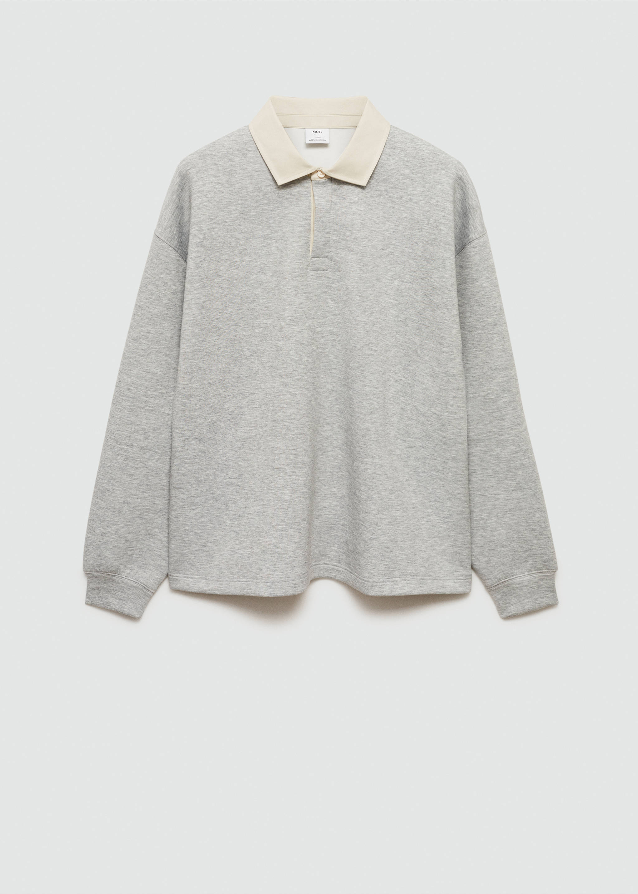 Толстовка поло relaxed fit - Изделие без модели, Меланжевый средний серый . Ref: 77025640-00.