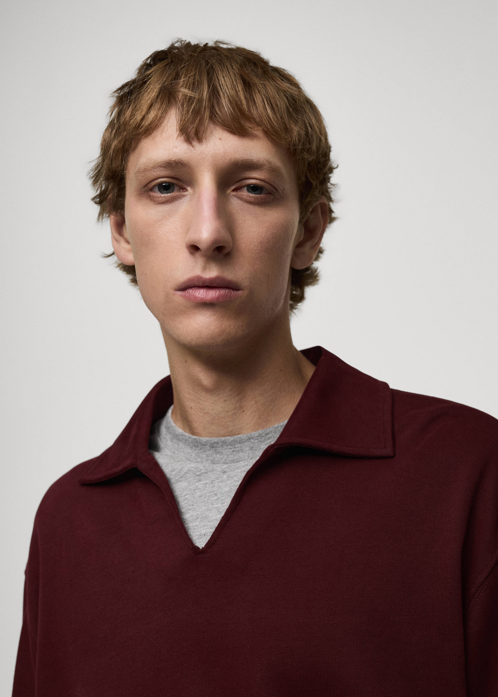 Sudadera oversize cuello polo relaxed fit - Detalle del artículo 1