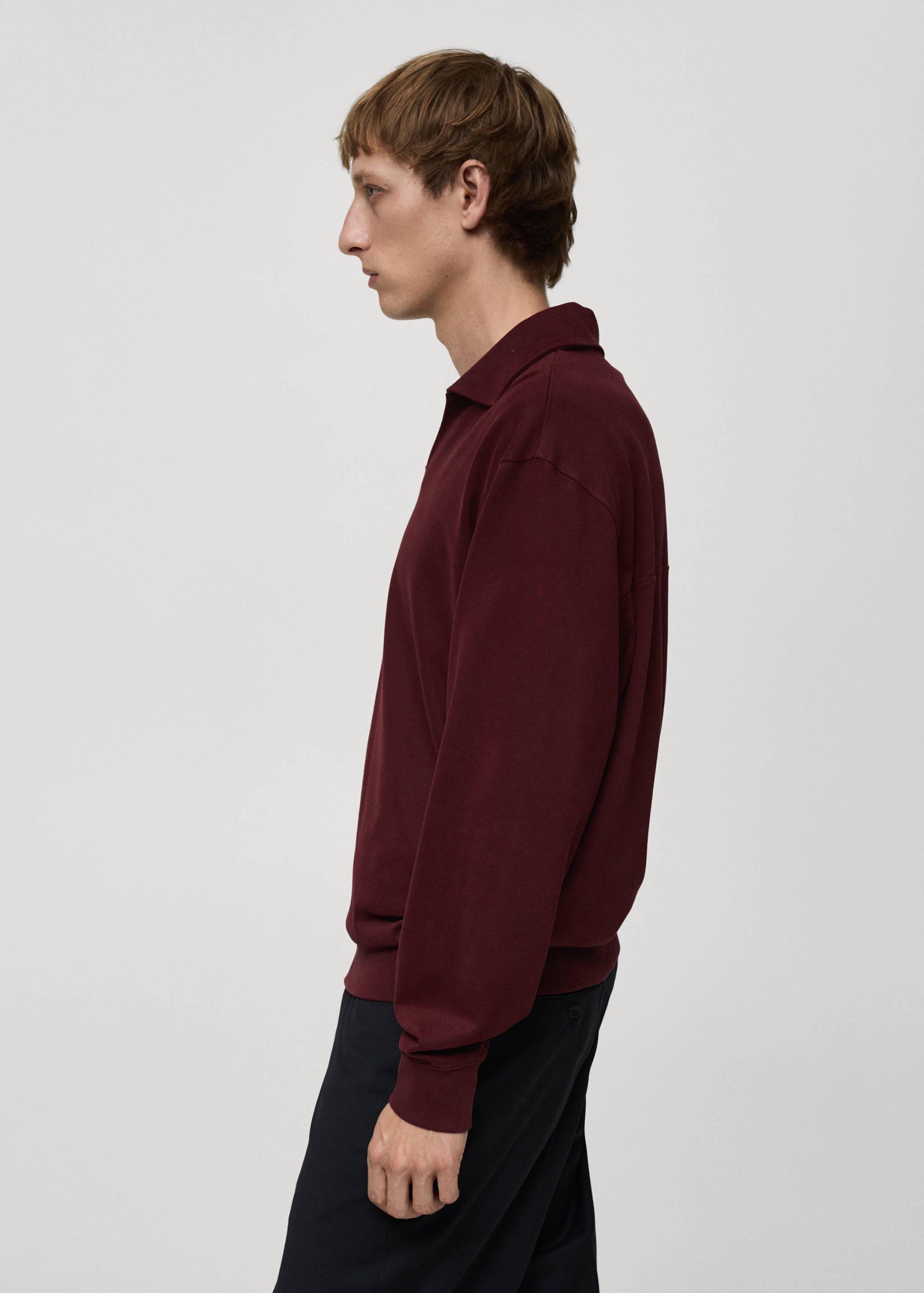 Sudadera oversize cuello polo relaxed fit - Detalle del artículo 2