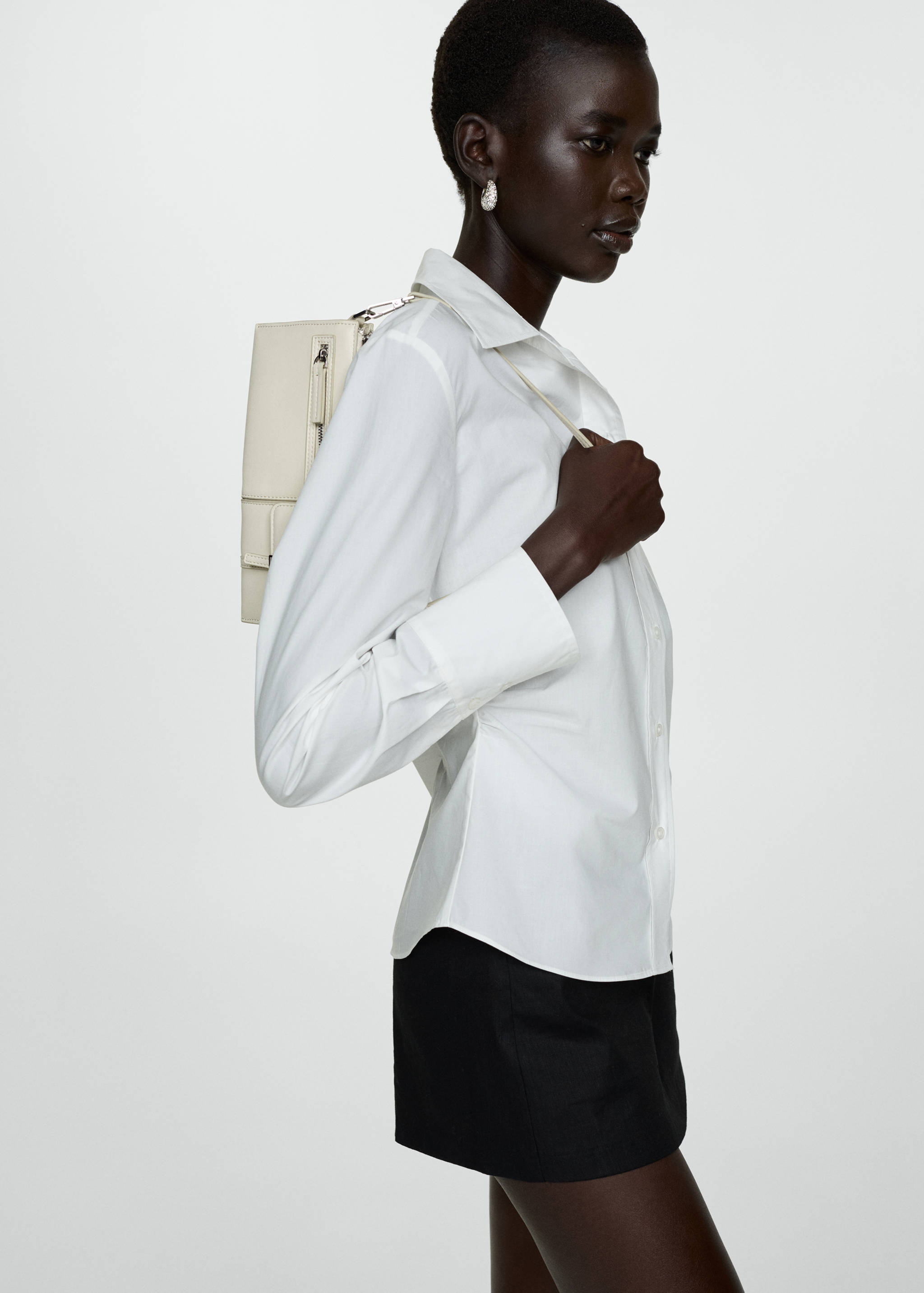 Gathered details cotton shirt - Medium plane