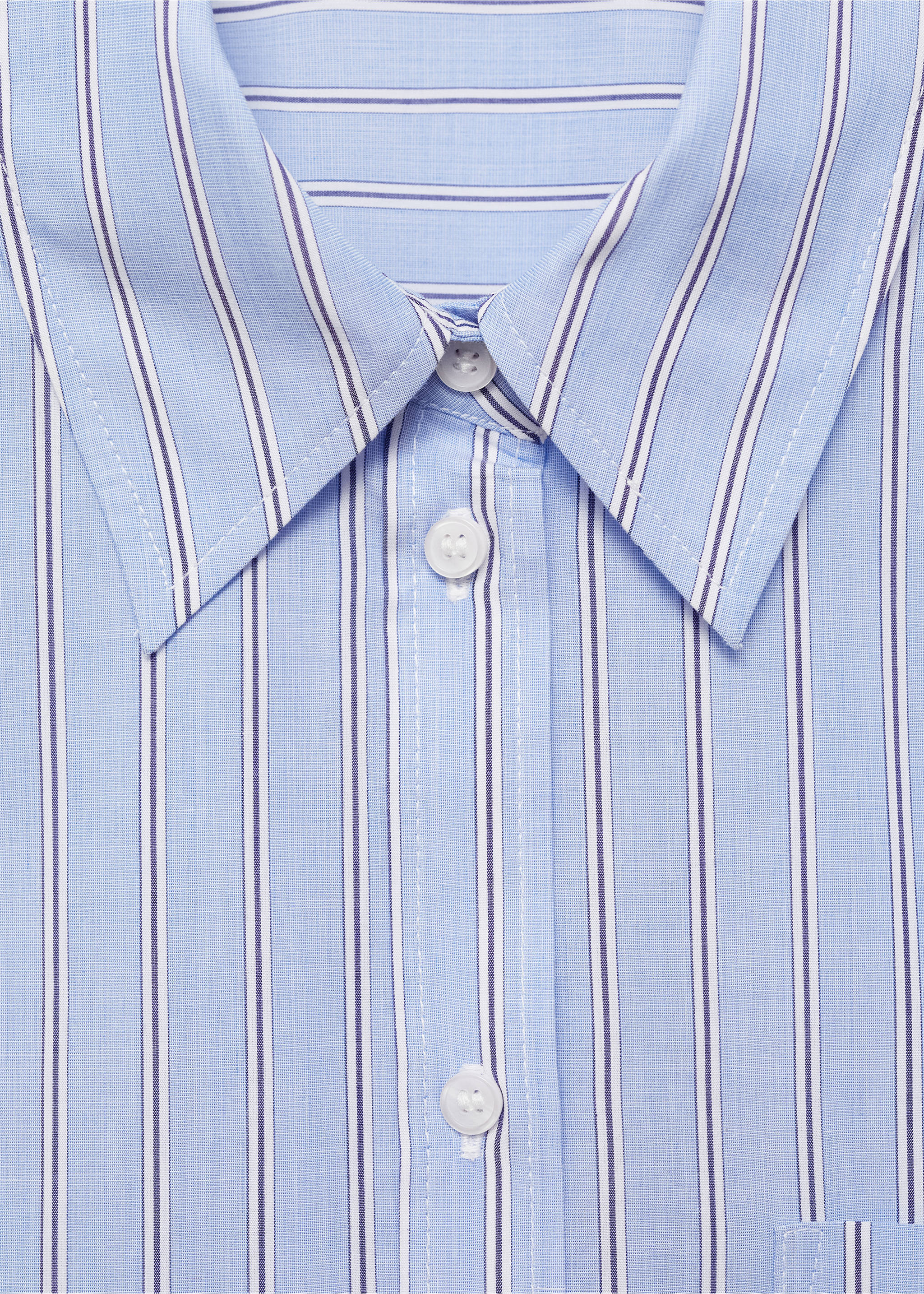 Shirt with contrasting stripes - Деталь изделия 8, Небесно-голубой. Ref: 77025650-00.