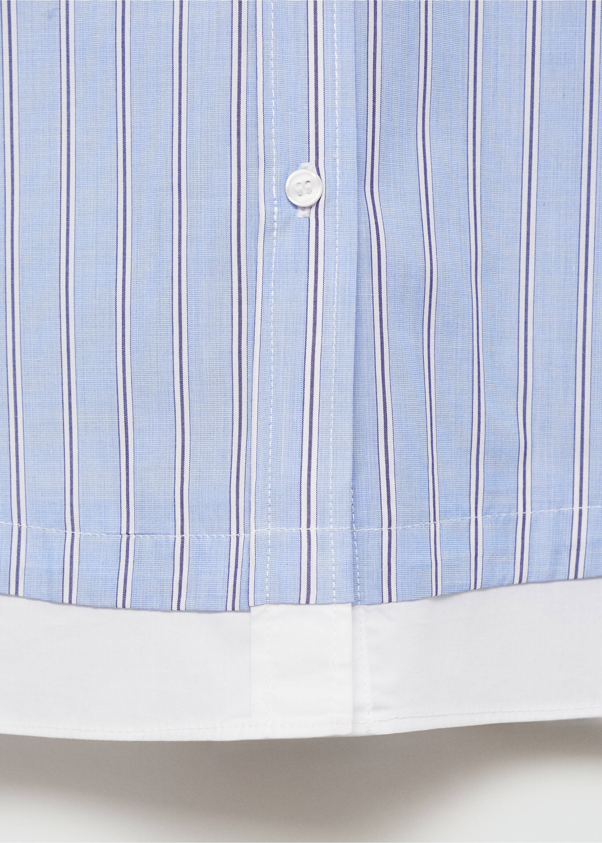 Shirt with contrasting stripes - Деталь изделия 0, Небесно-голубой. Ref: 77025650-00.