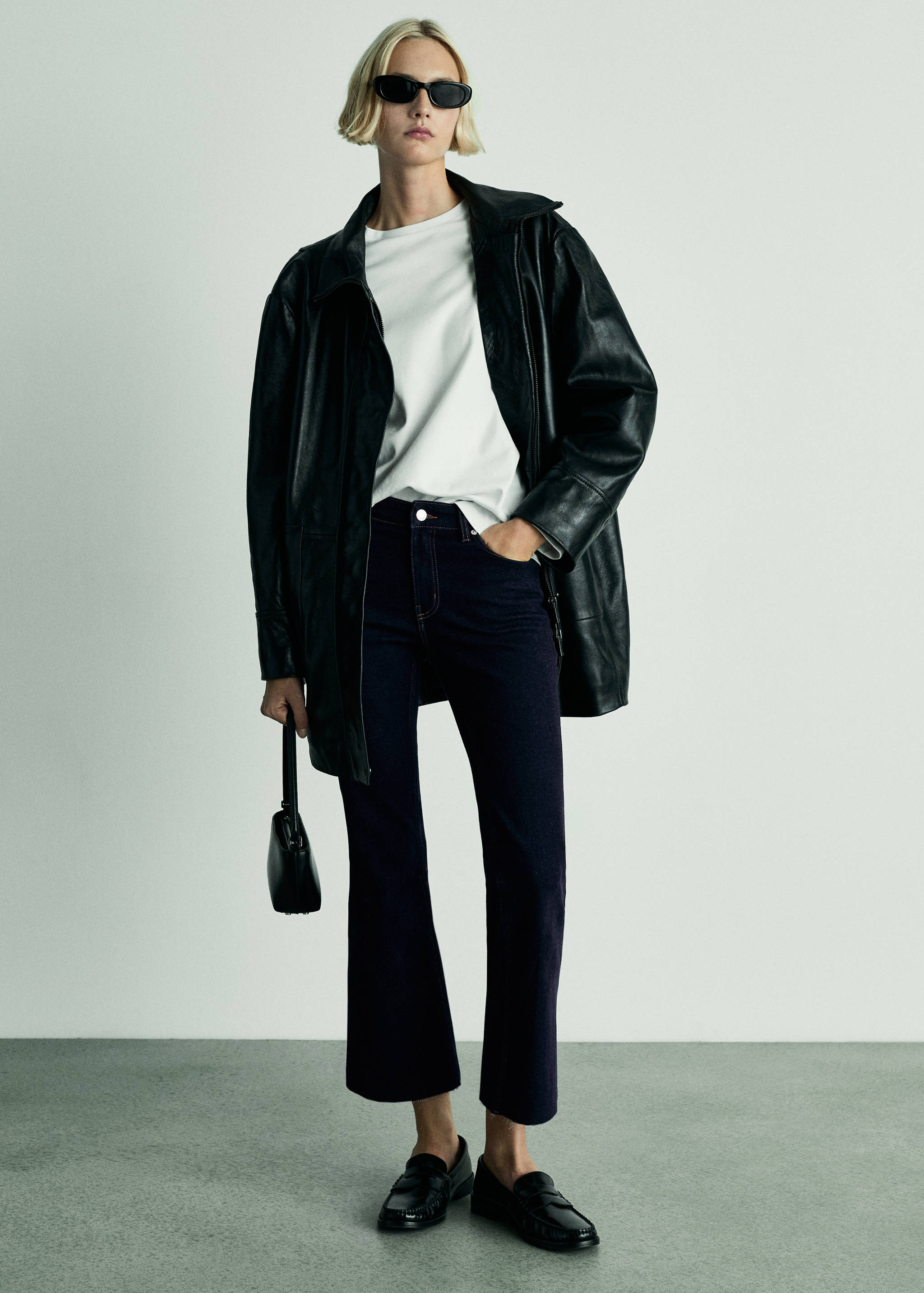 Sienna rinse-wash flared cropped jeans - General plane