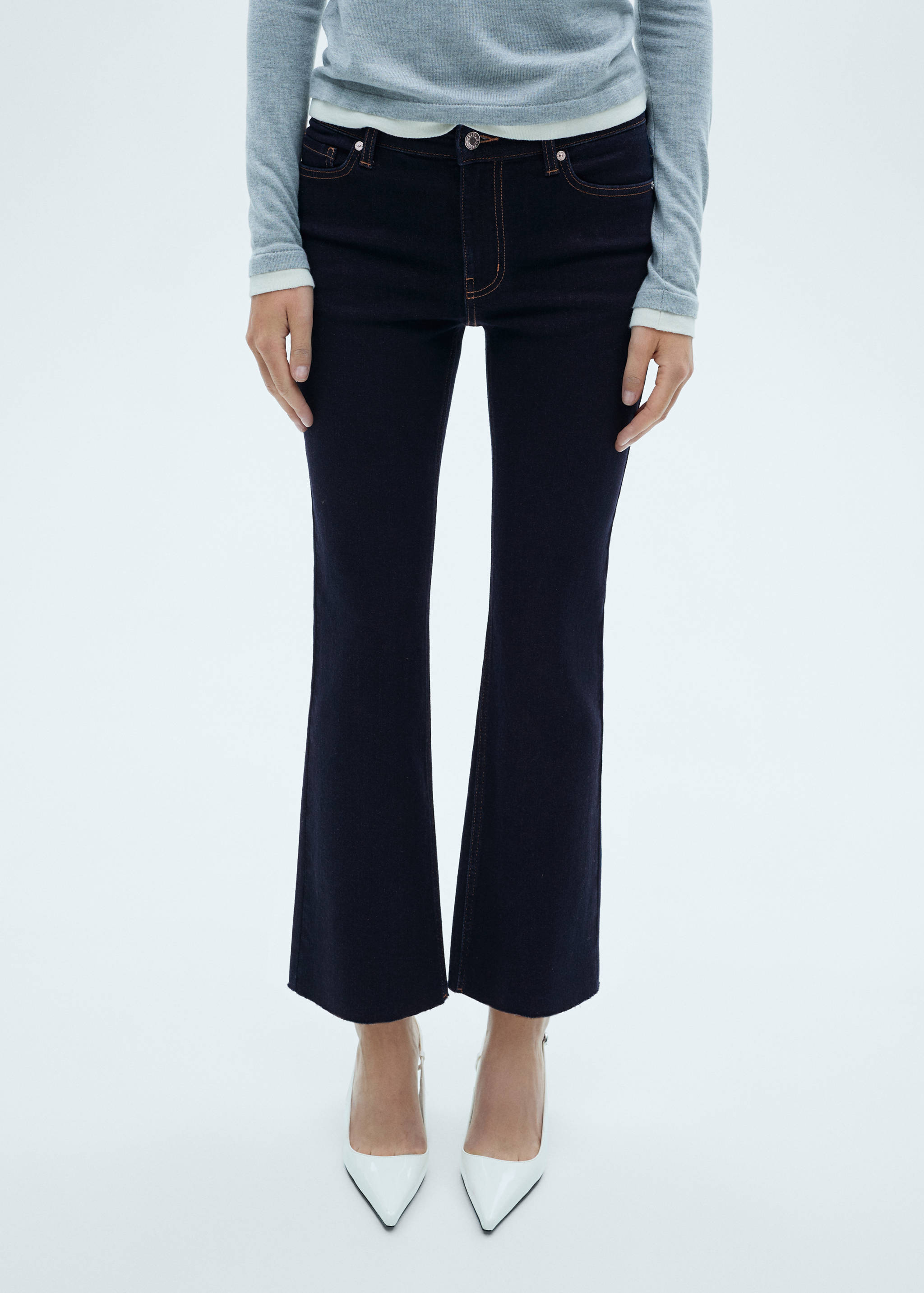 Sienna rinse-wash flared cropped jeans - Details of the article 1