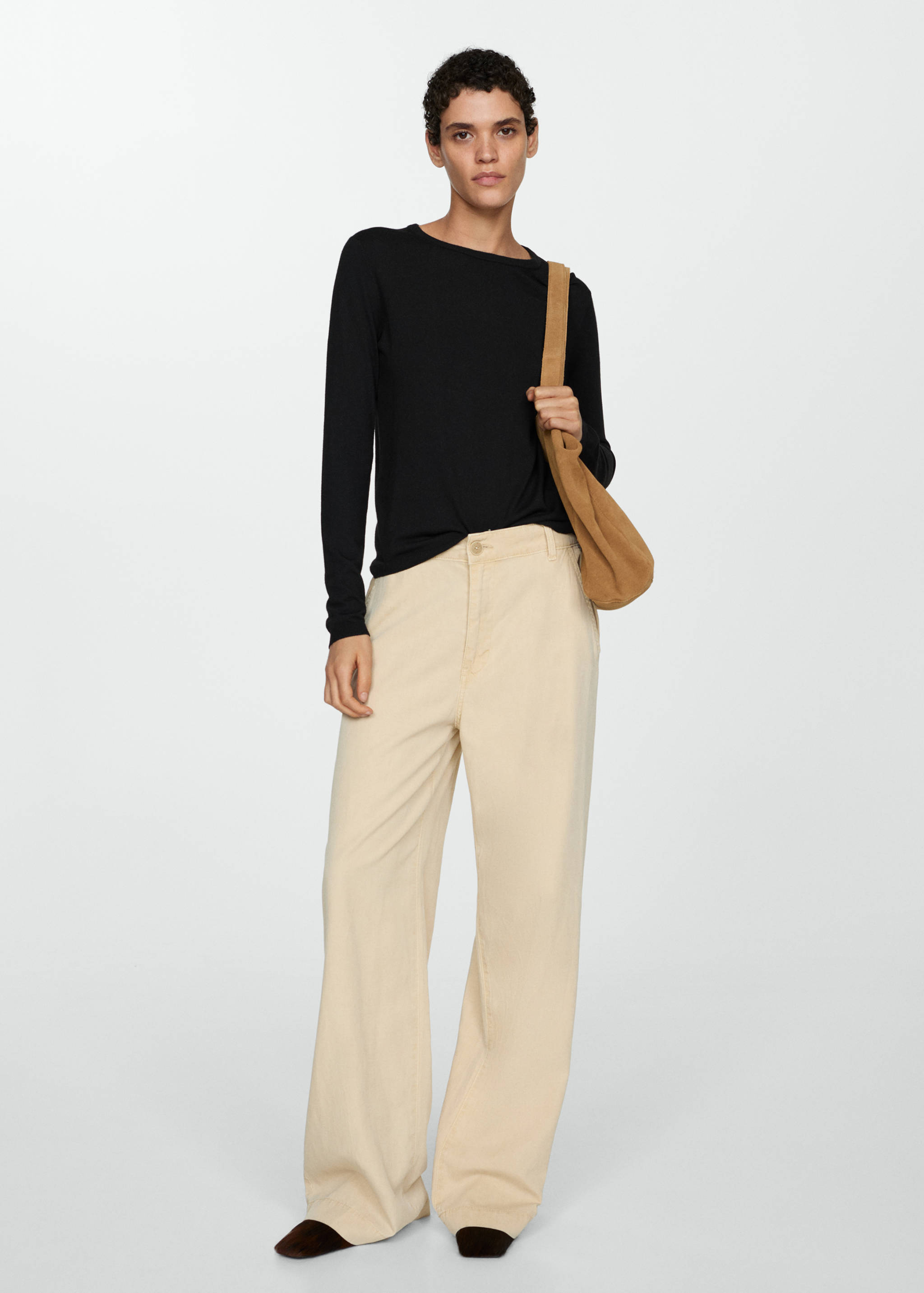 Fine-knit crew-neck sweater - General plane