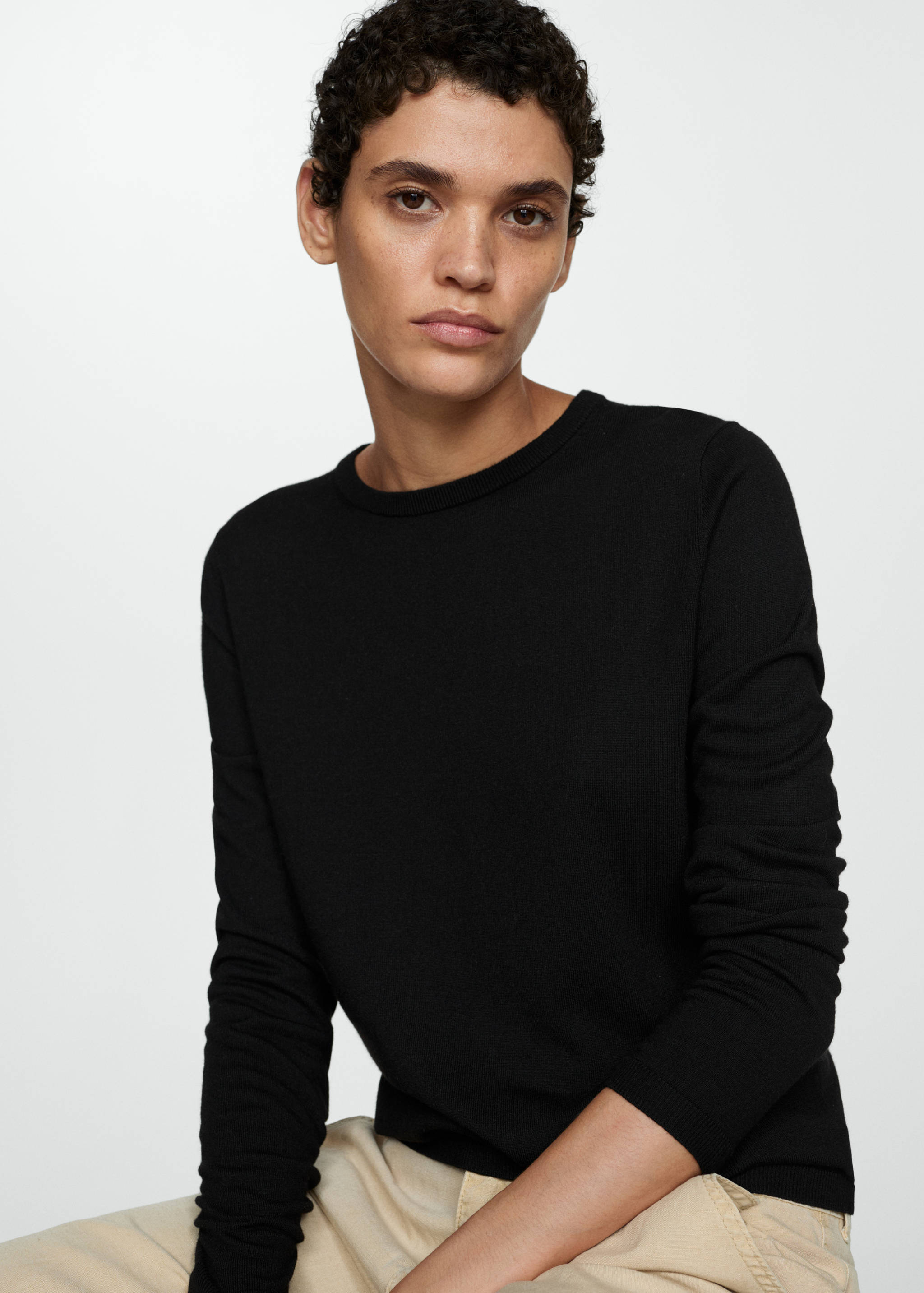 Fine-knit crew-neck sweater - Details of the article 1