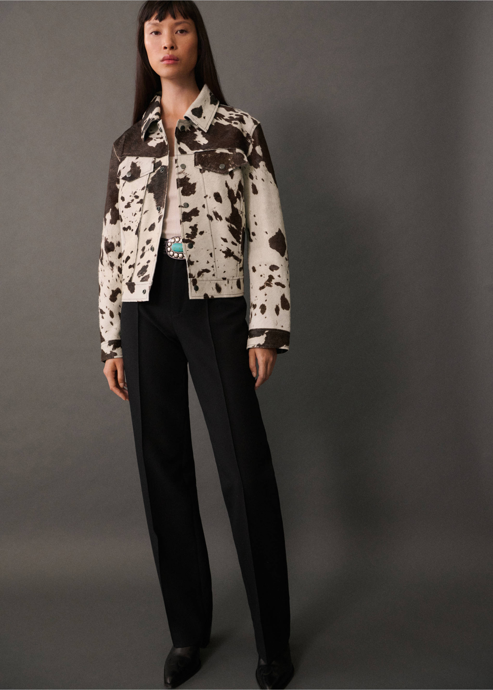 100% leather fur jacket - General plane, Brown. Ref: 77025658-00.