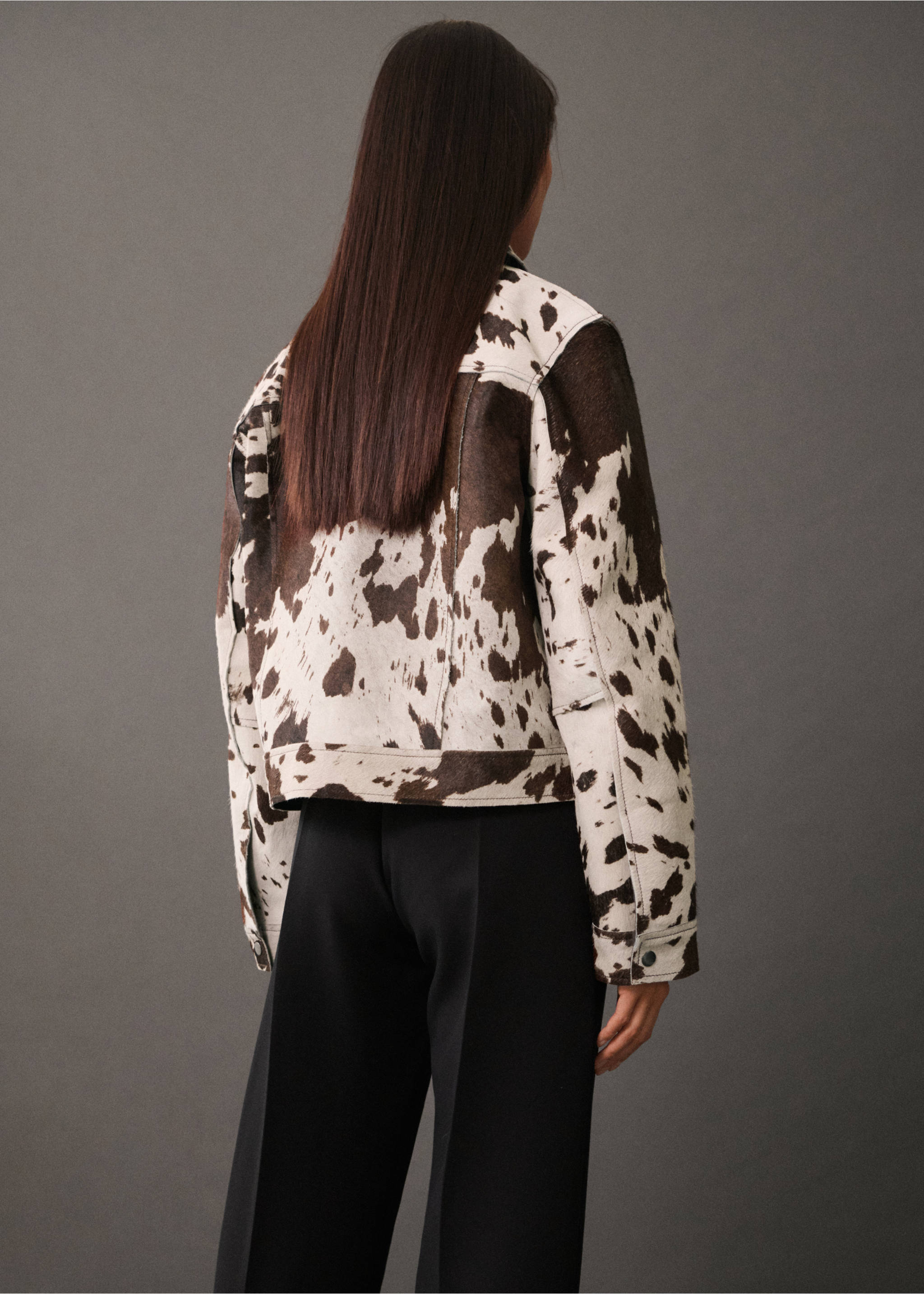 100% leather fur jacket - Reverse of the article, Brown. Ref: 77025658-00.
