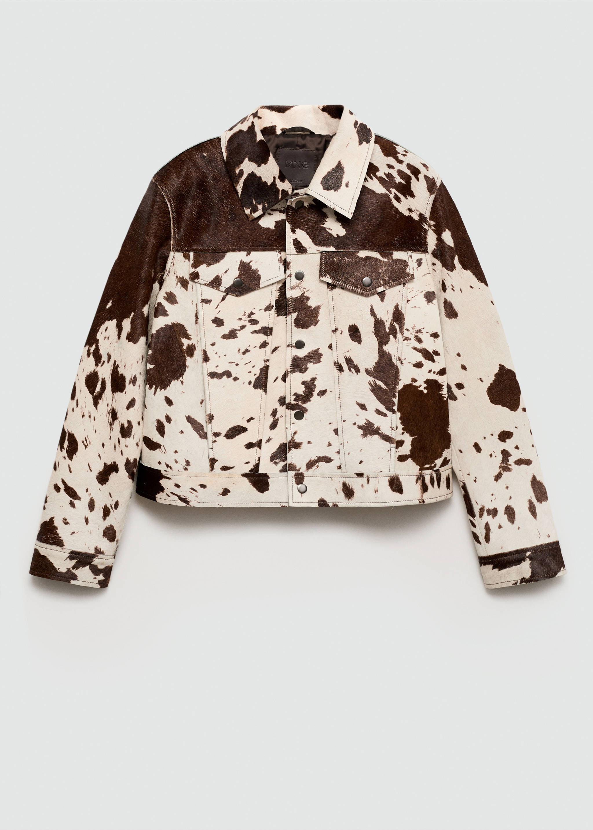 100% leather fur jacket - Article without model, Brown. Ref: 77025658-00.
