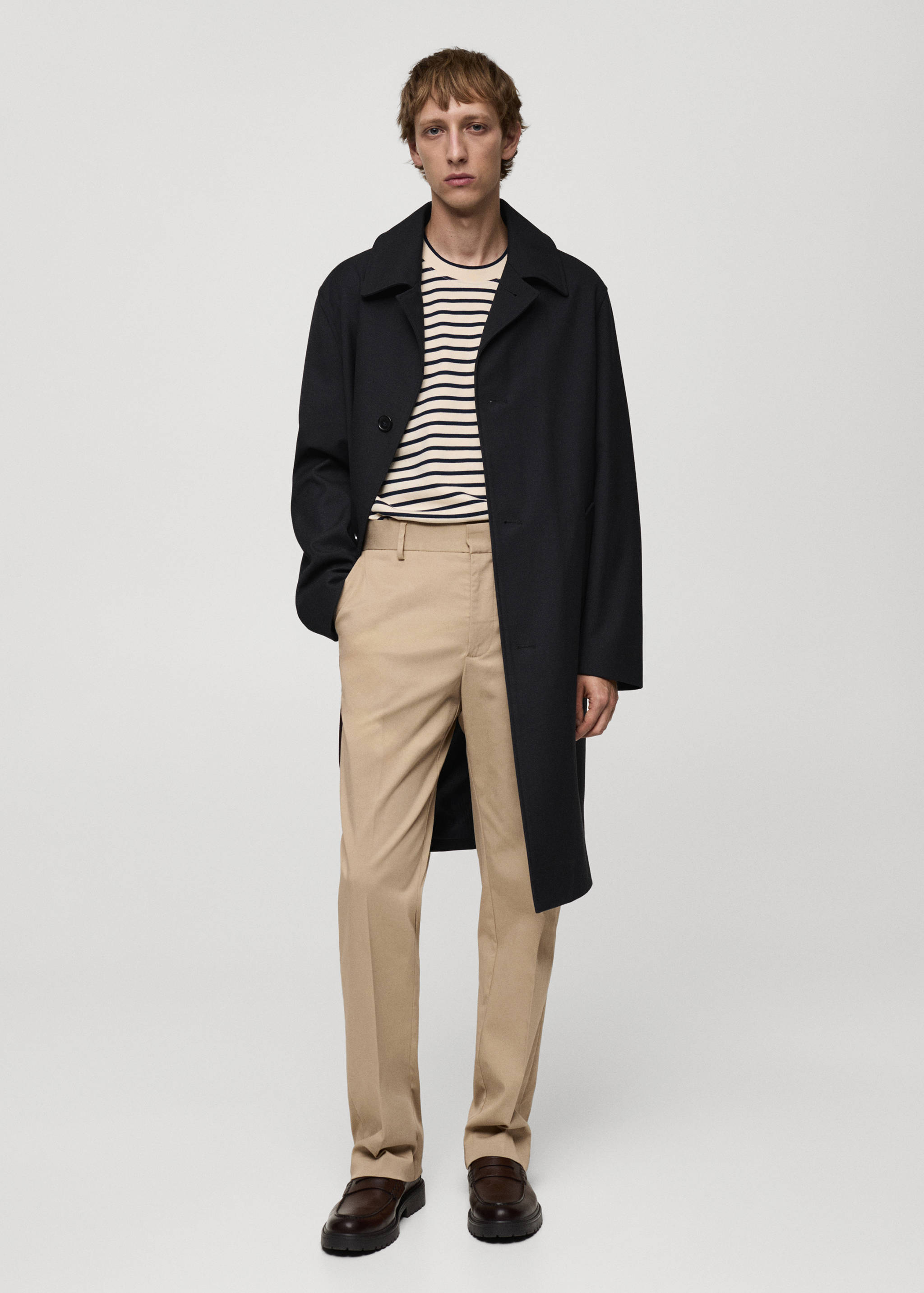 Regular-fit tencel cotton trousers - General plane