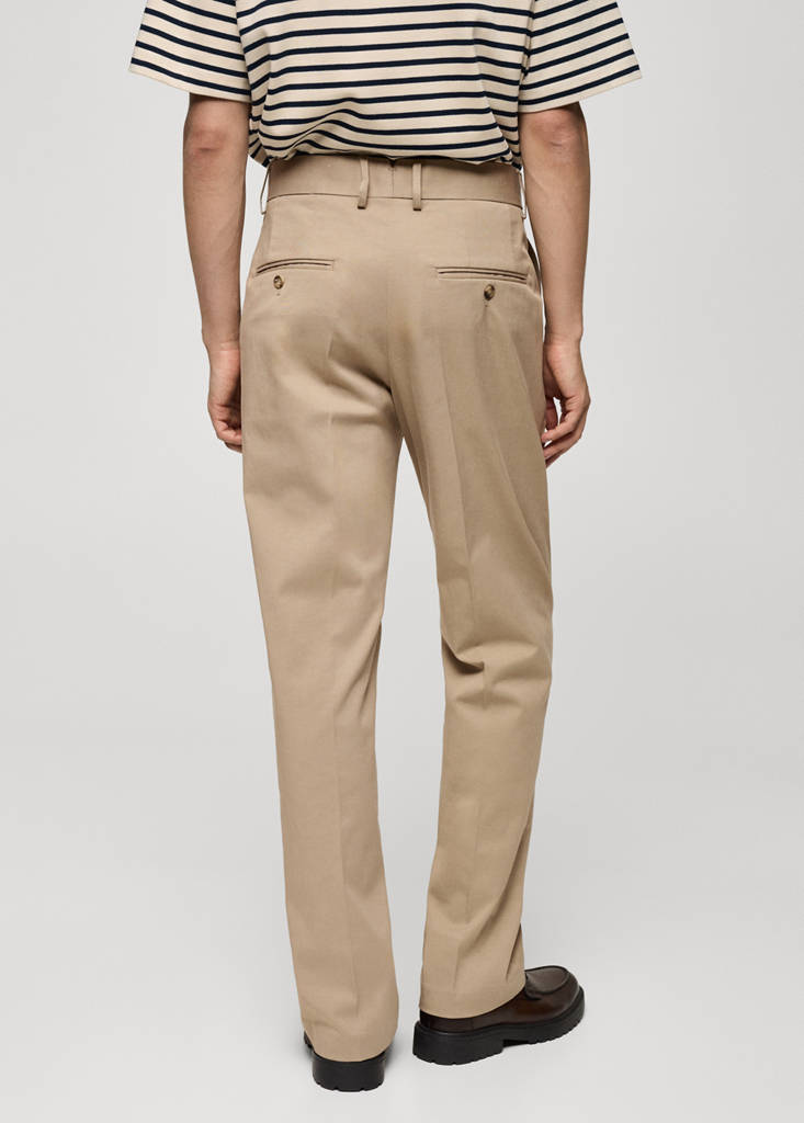 Regular-fit tencel cotton trousers — Medium Brown