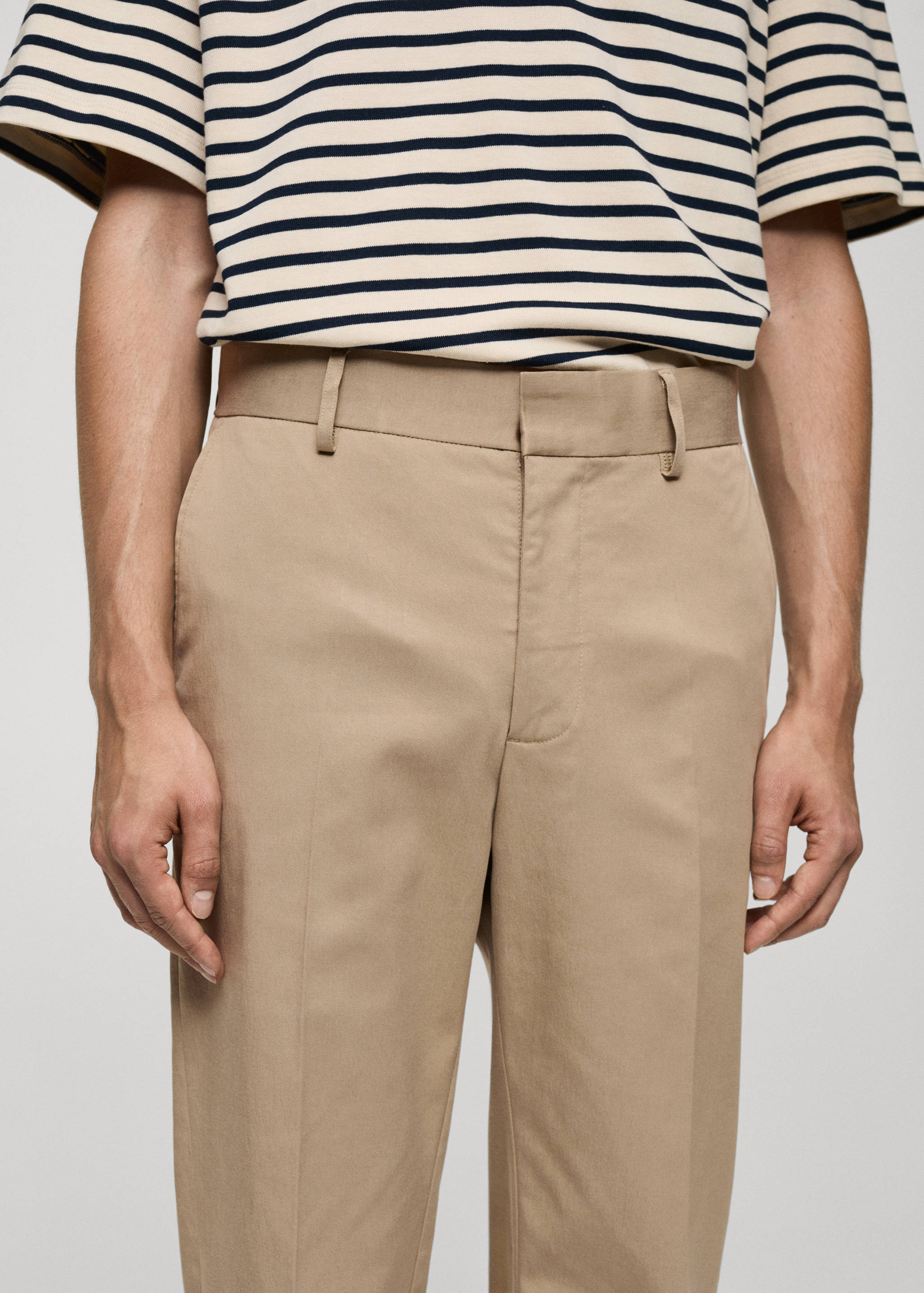 Regular-fit tencel cotton trousers - Details of the article 1