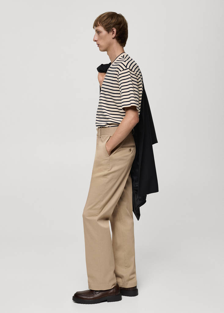 Regular-fit tencel cotton trousers — Medium Brown