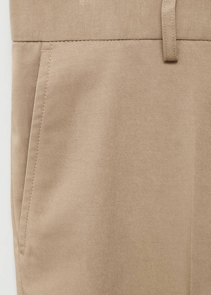 Regular-fit tencel cotton trousers — Medium Brown