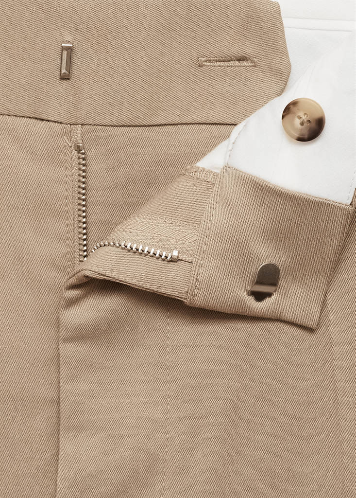 Regular-fit tencel cotton trousers — Medium Brown