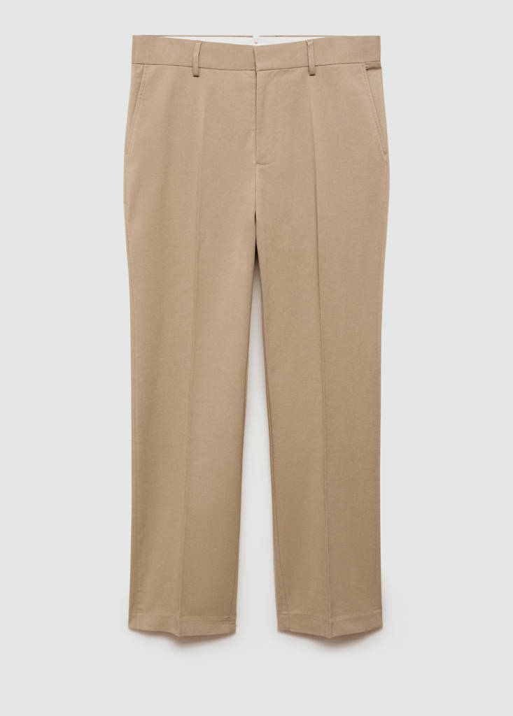 Regular-fit tencel cotton trousers — Medium Brown