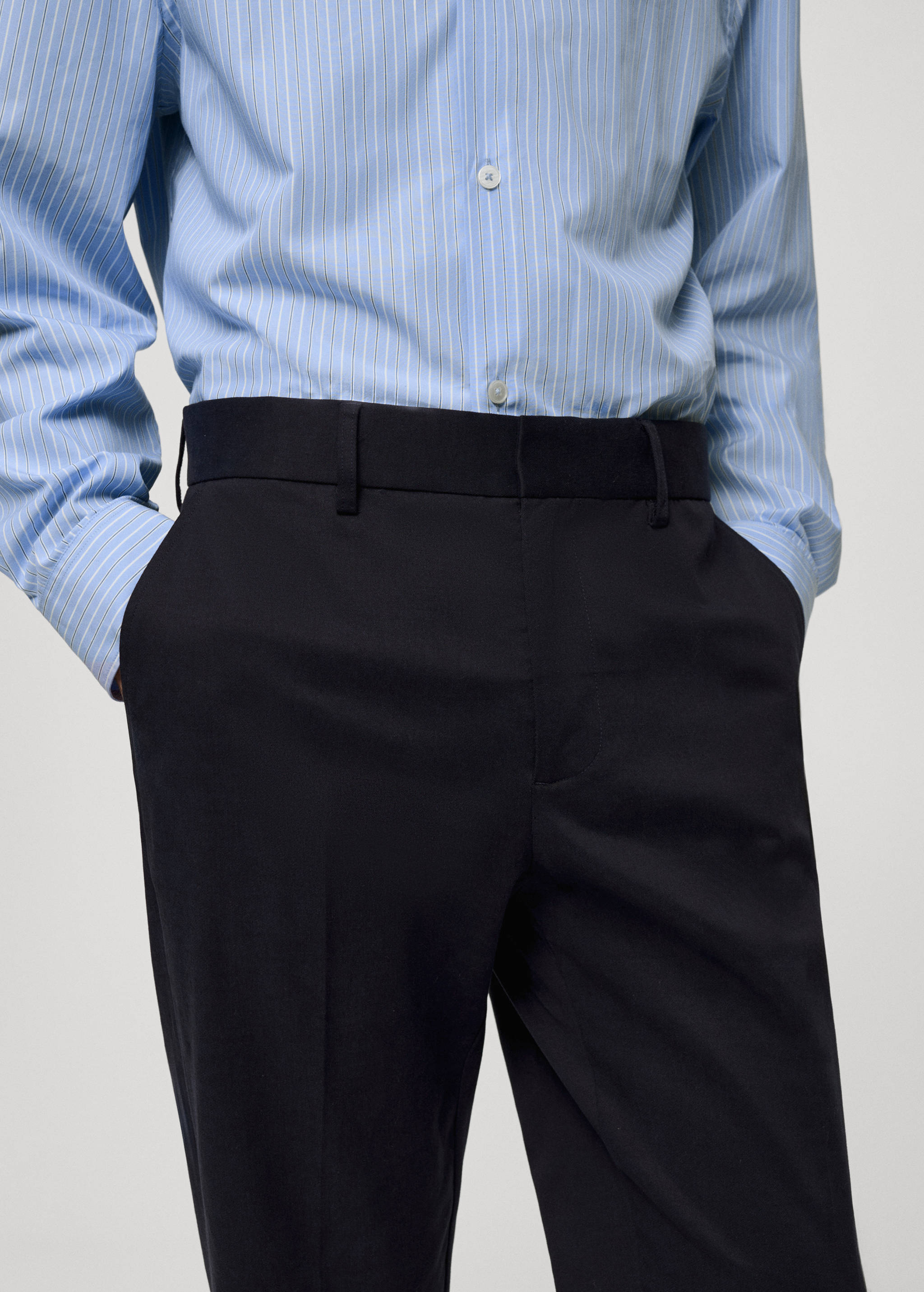 Regular-fit tencel cotton trousers - Details of the article 1