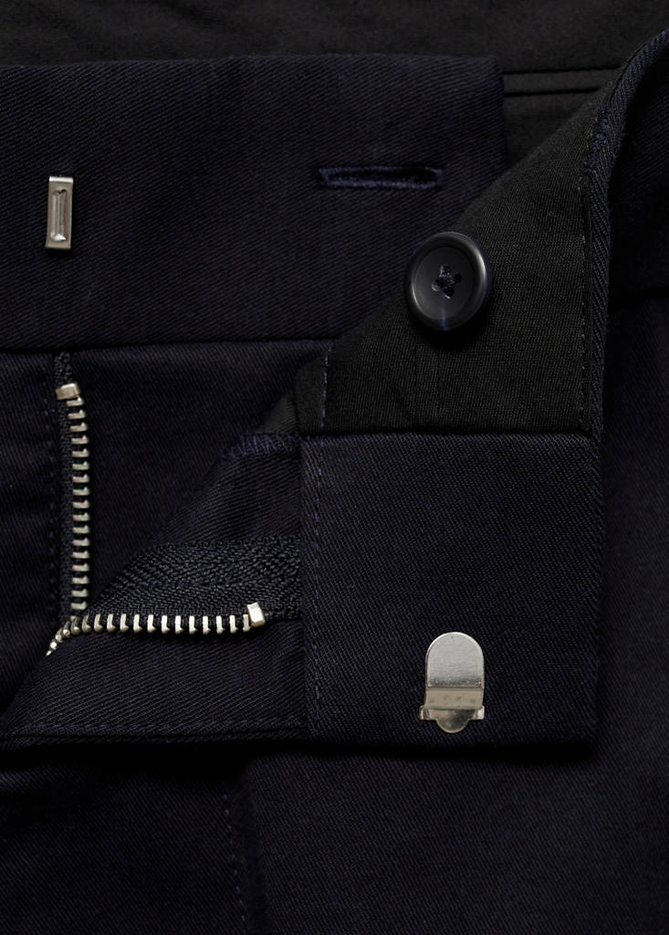 Regular-fit tencel cotton trousers — Dark Navy