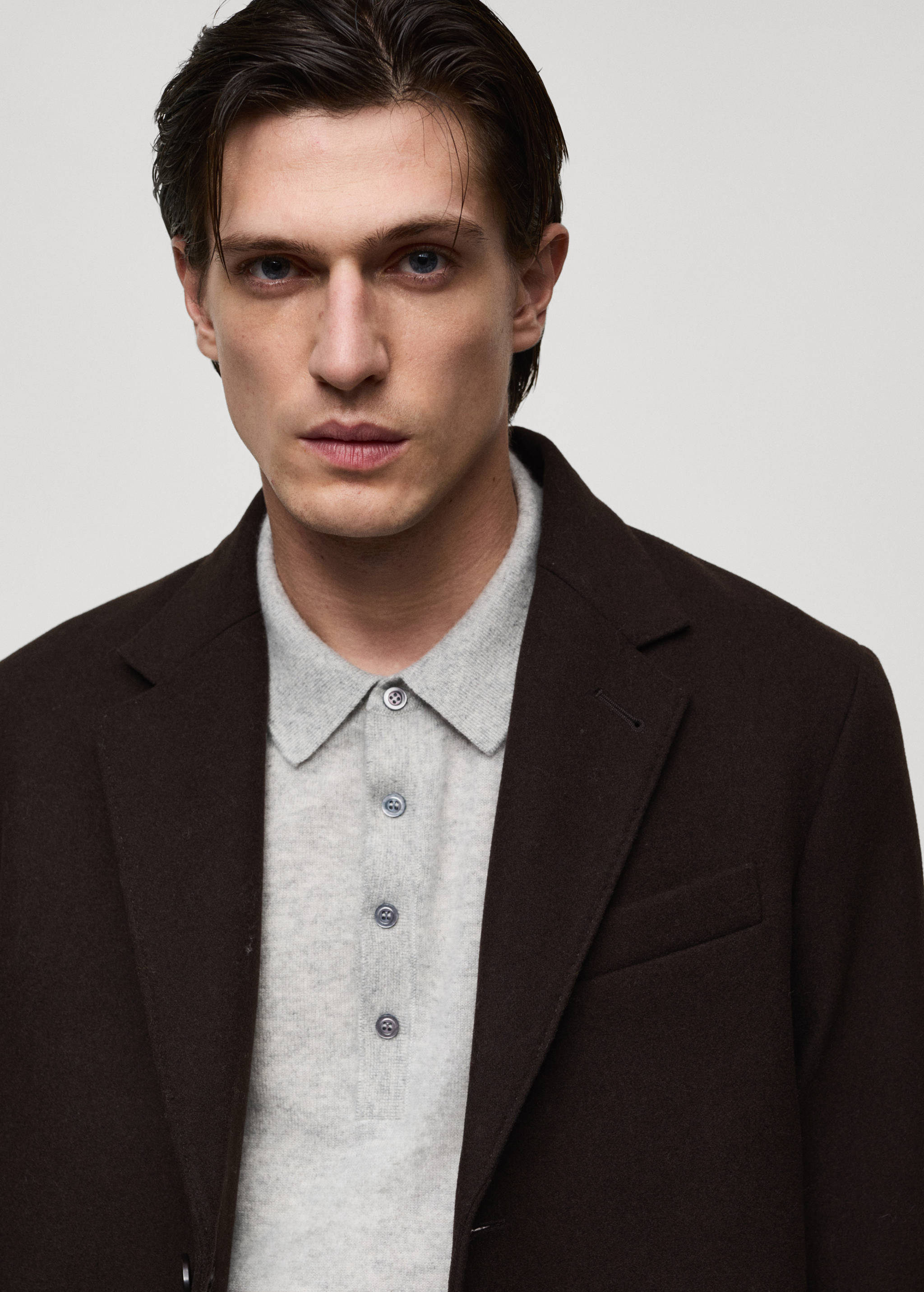 Manteau long laine recyclée - Détail de l'article 1