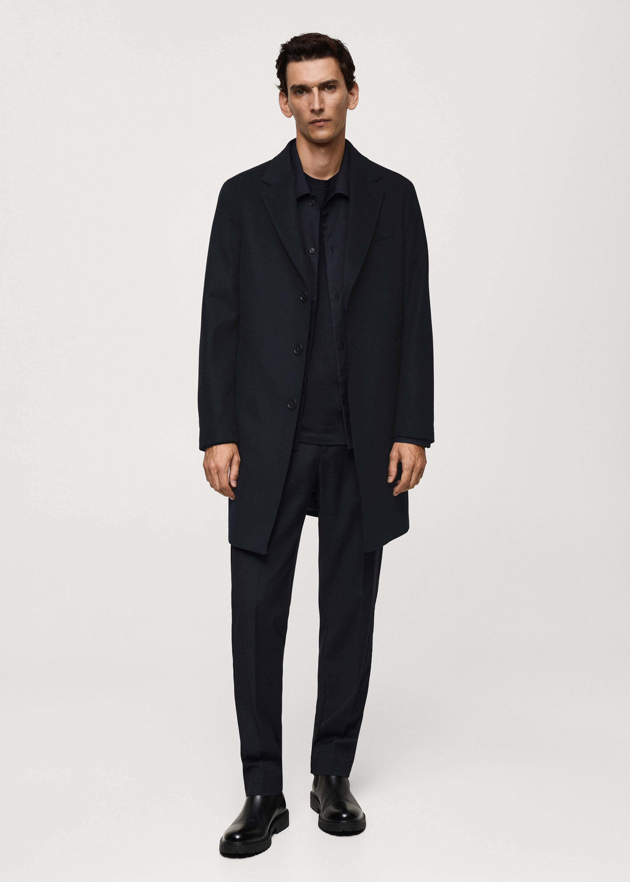 长款回收羊毛大衣 - null