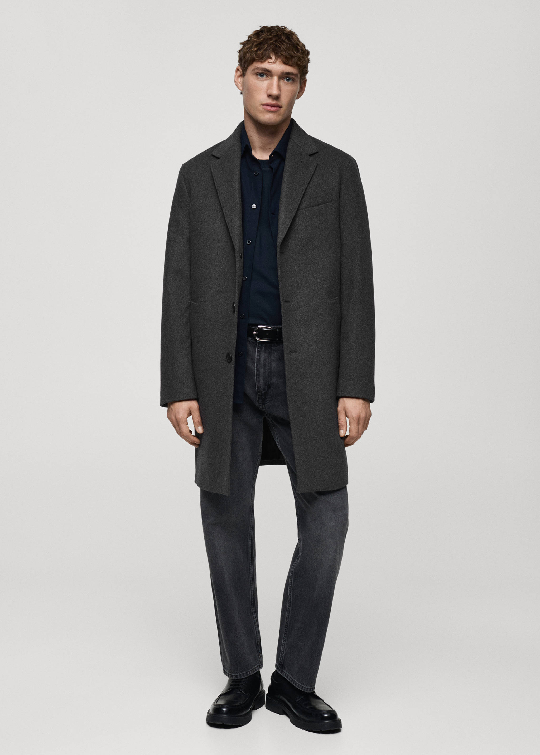 长款回收羊毛大衣 - null