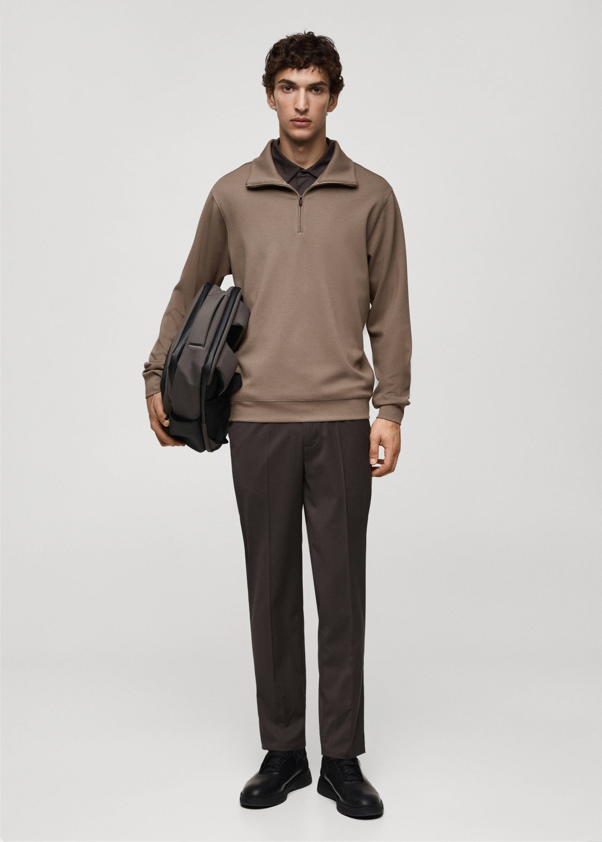Sweatshirt with anti-odour technology and zip - Plan général