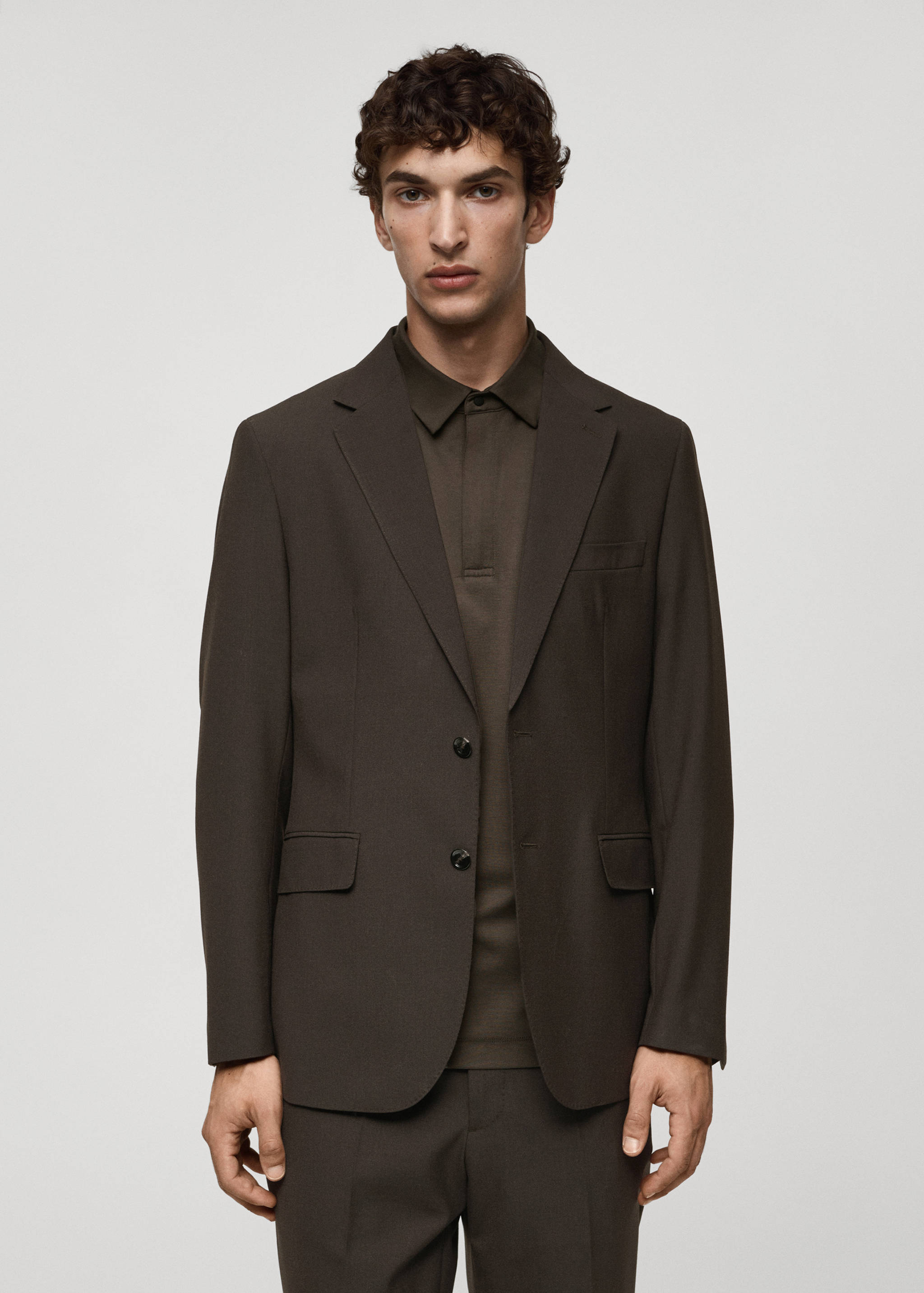Crease-resistant wool suit jacket - Medium plane