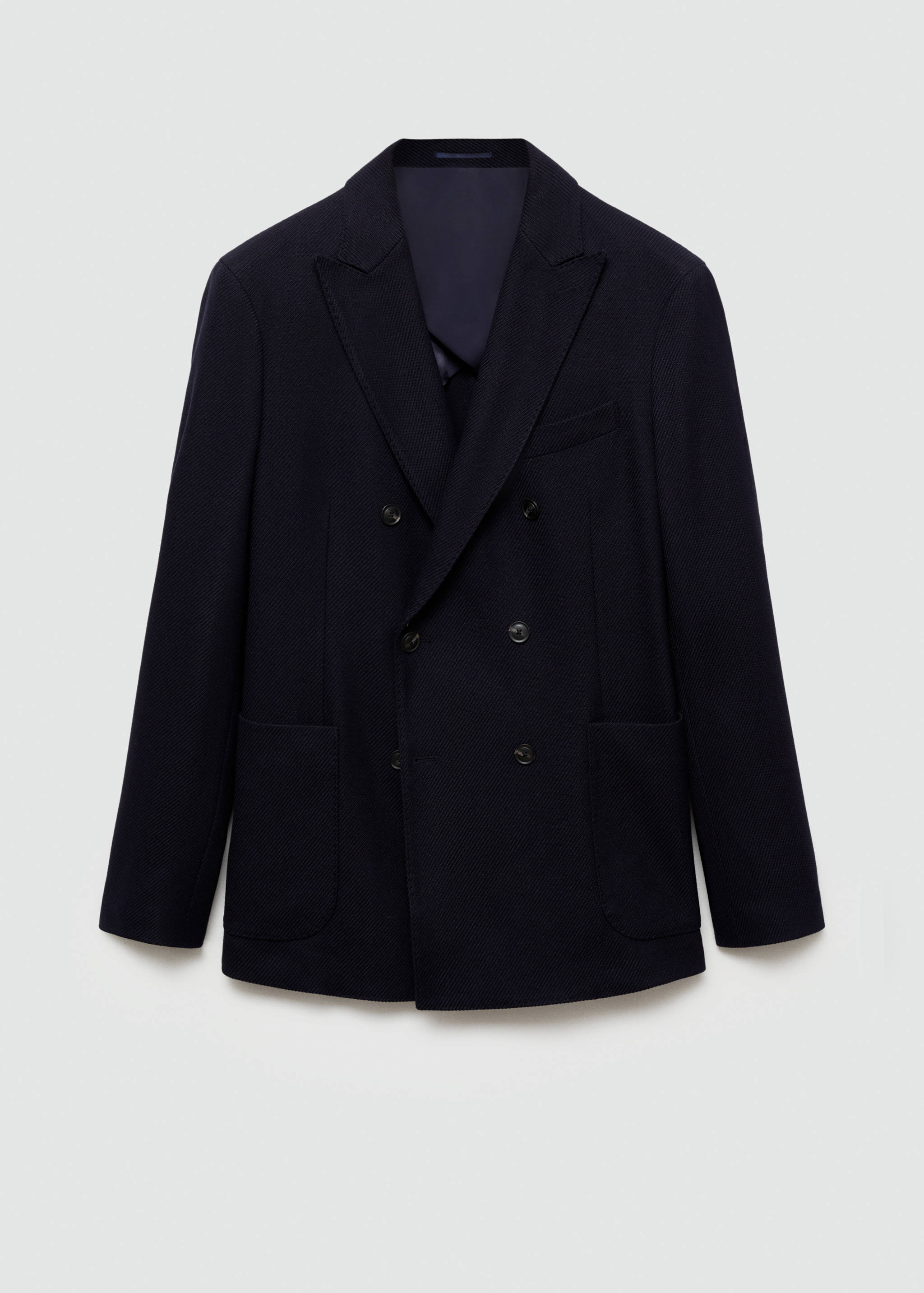 Twill slim-fit double-breasted jacket - Article without model