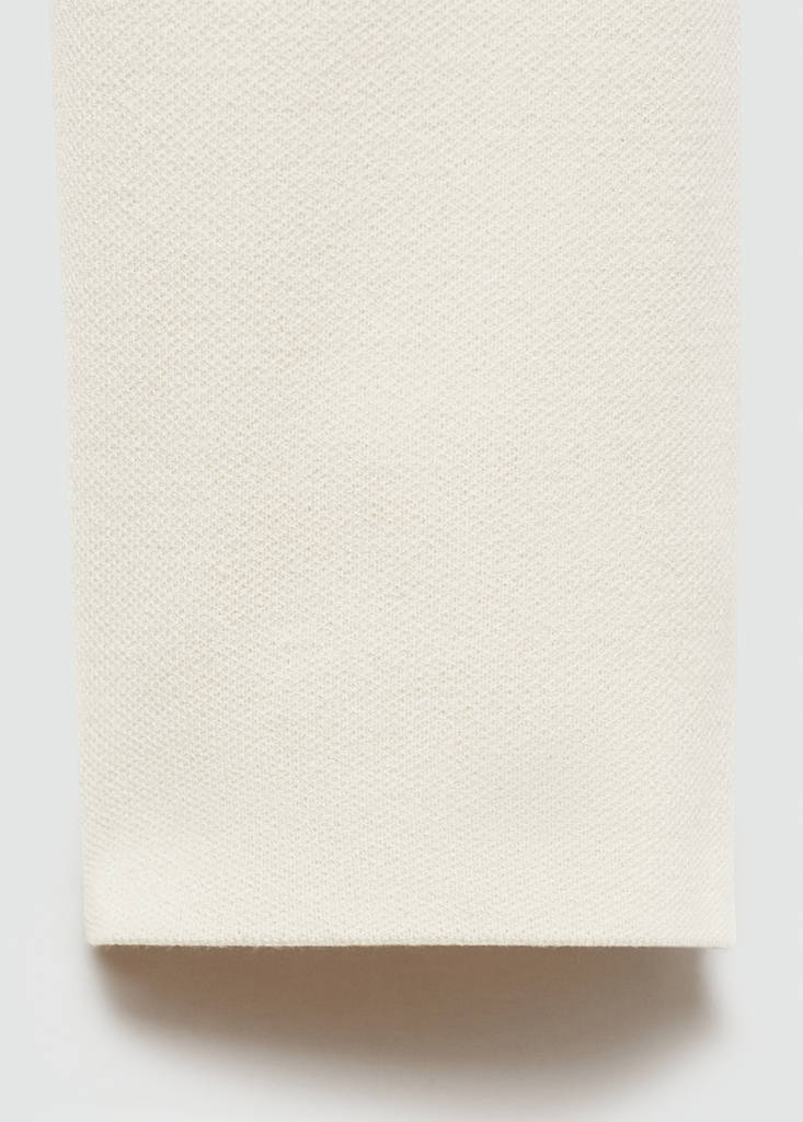 Medium-knit sweater with zip-up perkins neck — Ivory White