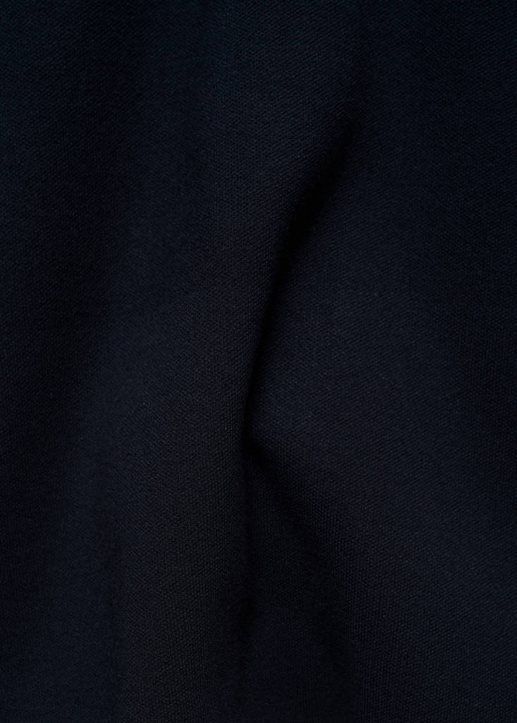 Medium-knit sweater with zip-up perkins neck — Dark Navy