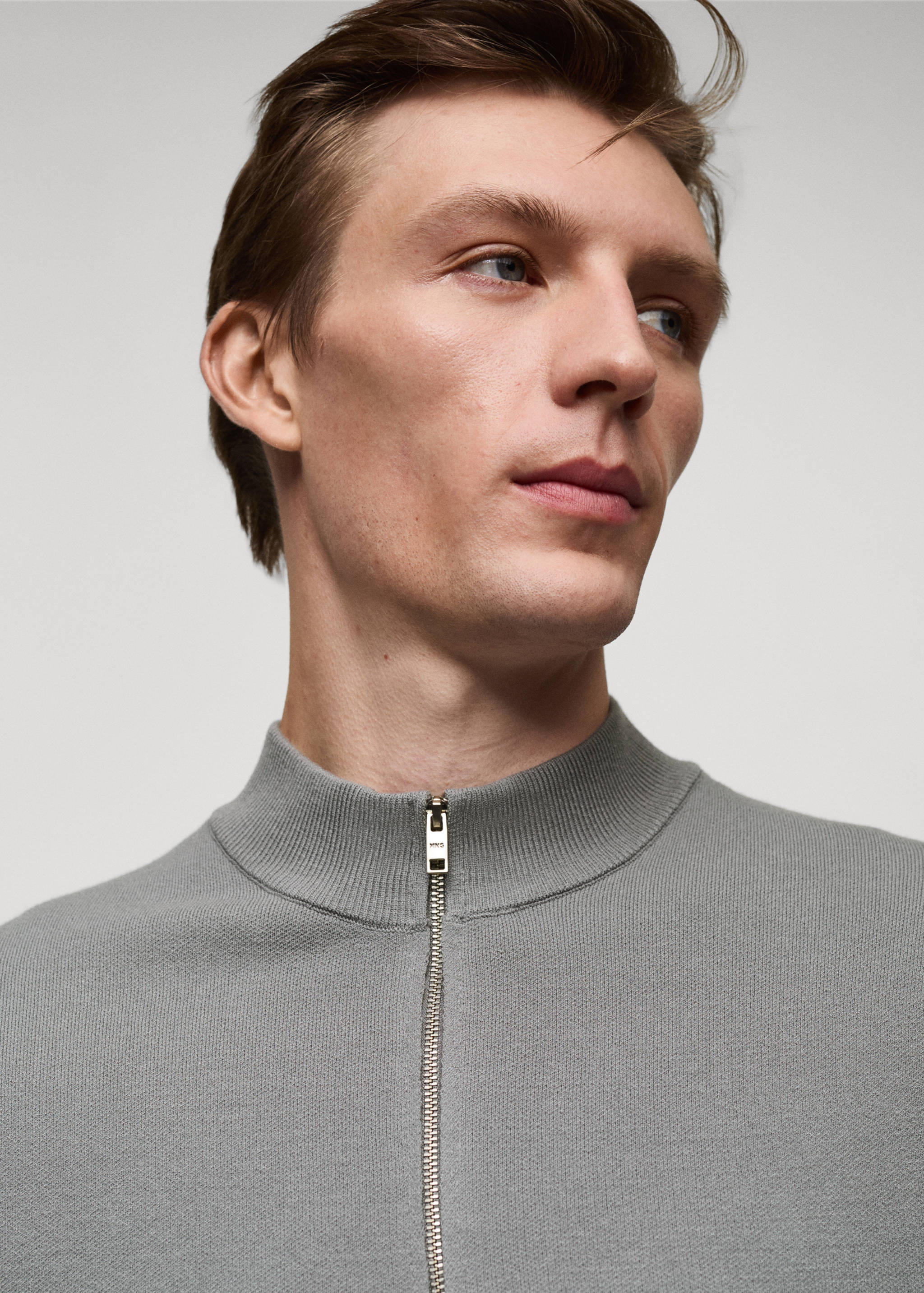 Jersey punto medio cuello perkins cremallera - Reverso del artículo