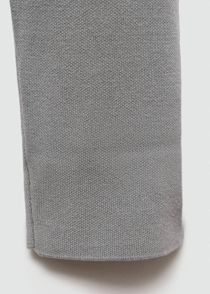 Medium-knit sweater with zip-up perkins neck — Grey
