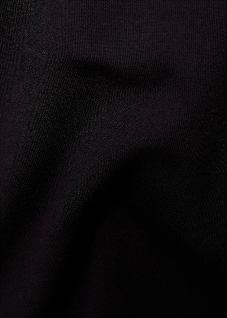 Medium-knit sweater with zip-up perkins neck — Black