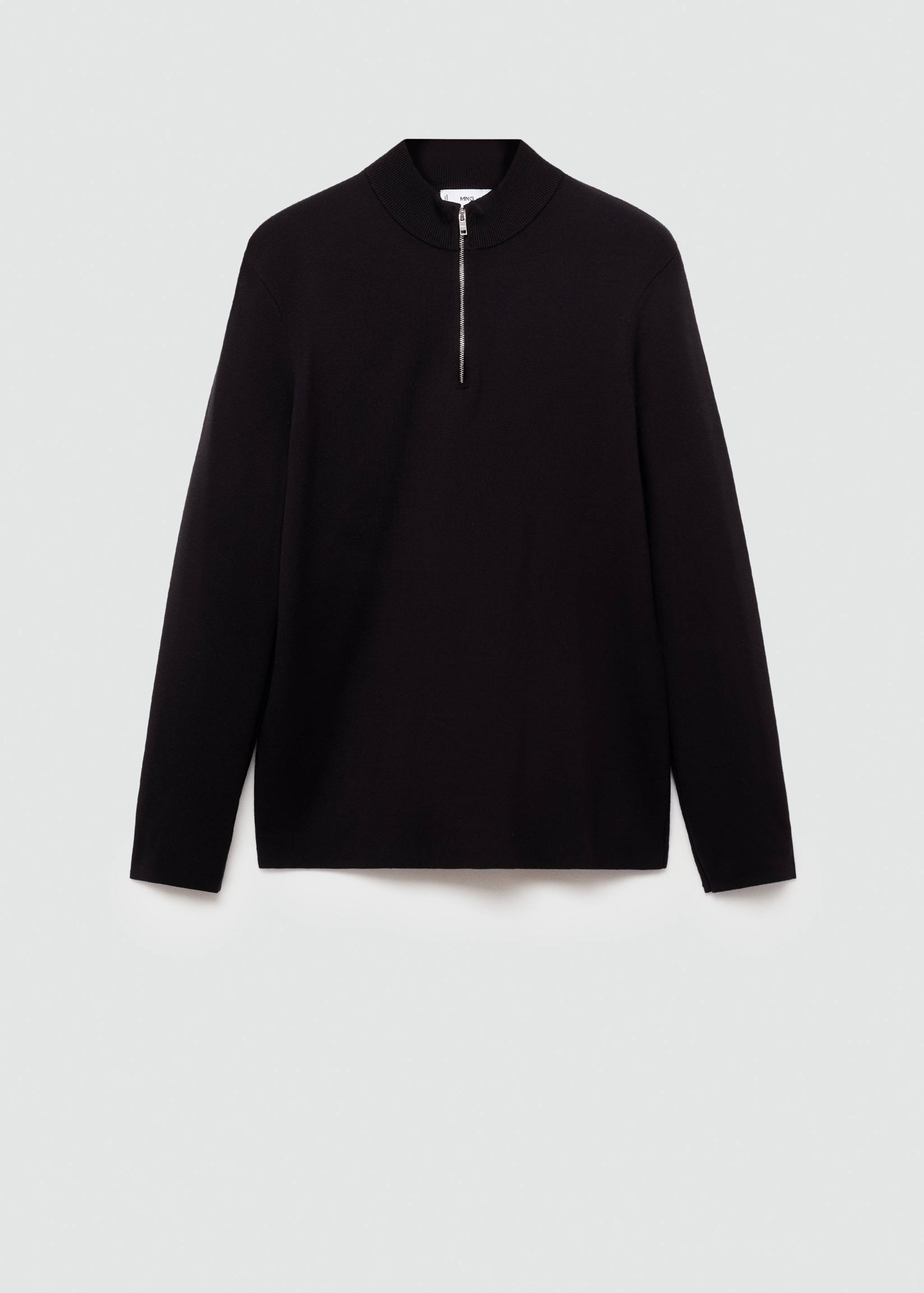 Medium-knit sweater with zip-up perkins neck - Article without model