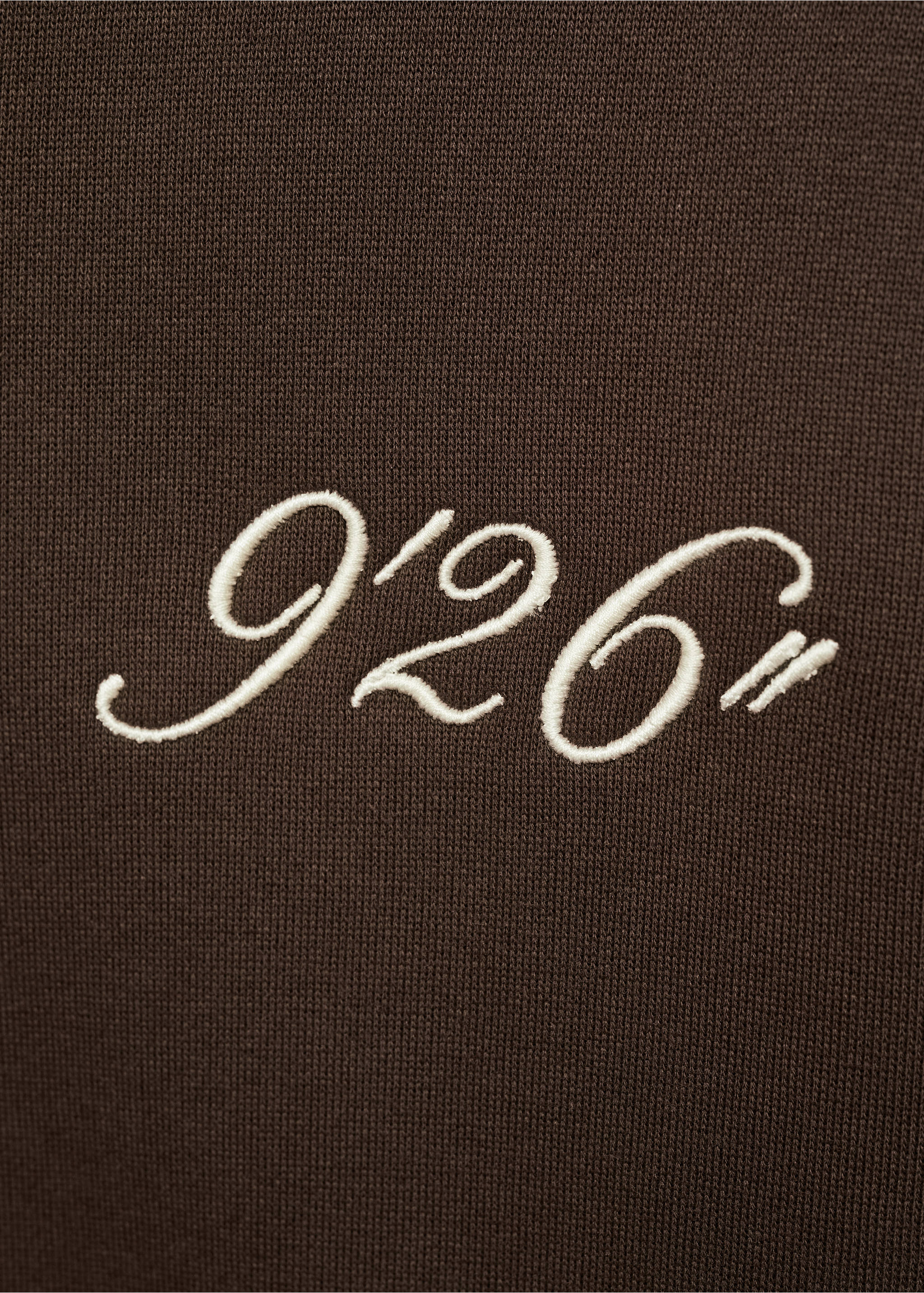 Embroidered hoodie - Details of the article 8, Chocolate. Ref: 77025976-00.