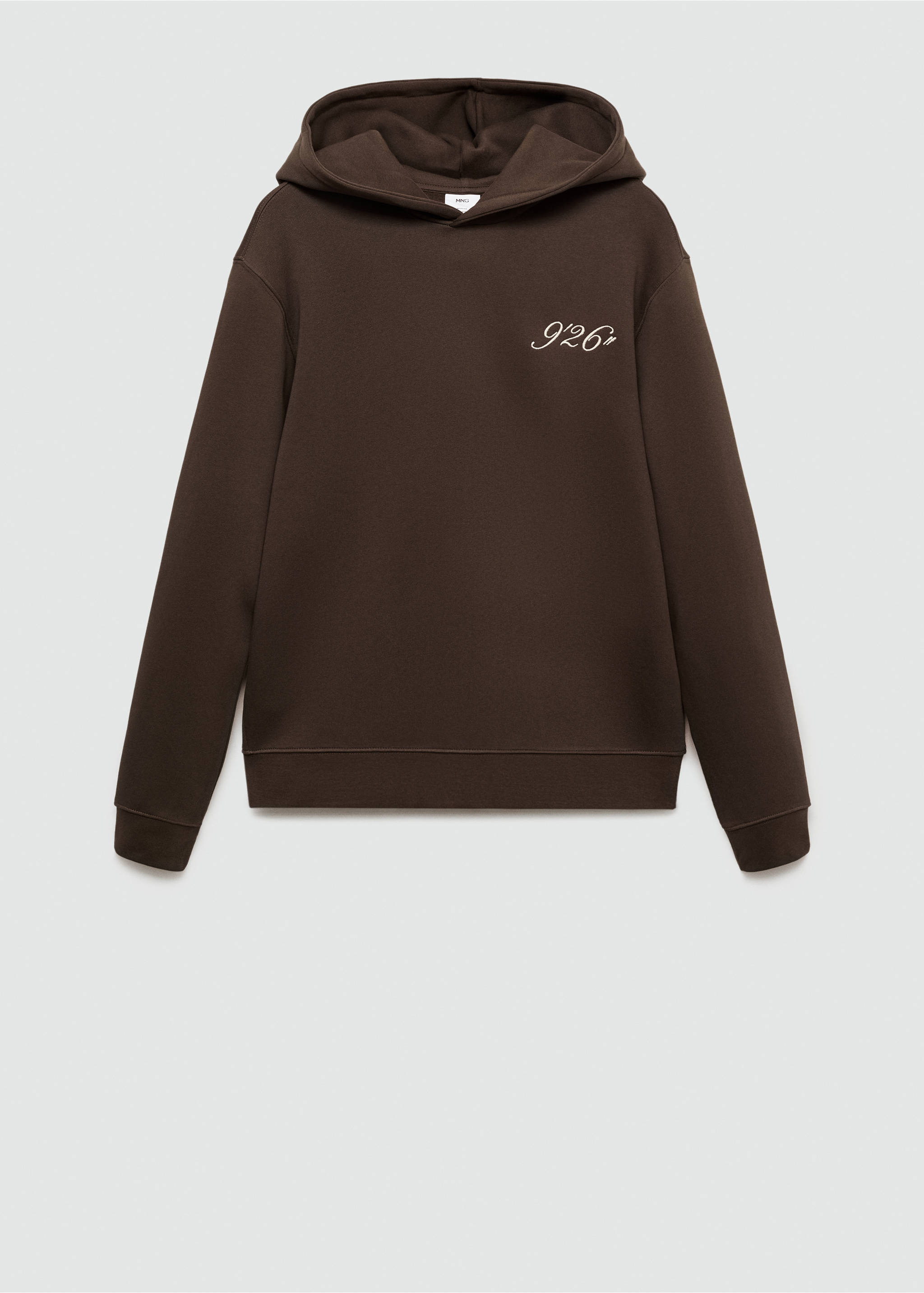 Embroidered hoodie - Article without model, Chocolate. Ref: 77025976-00.