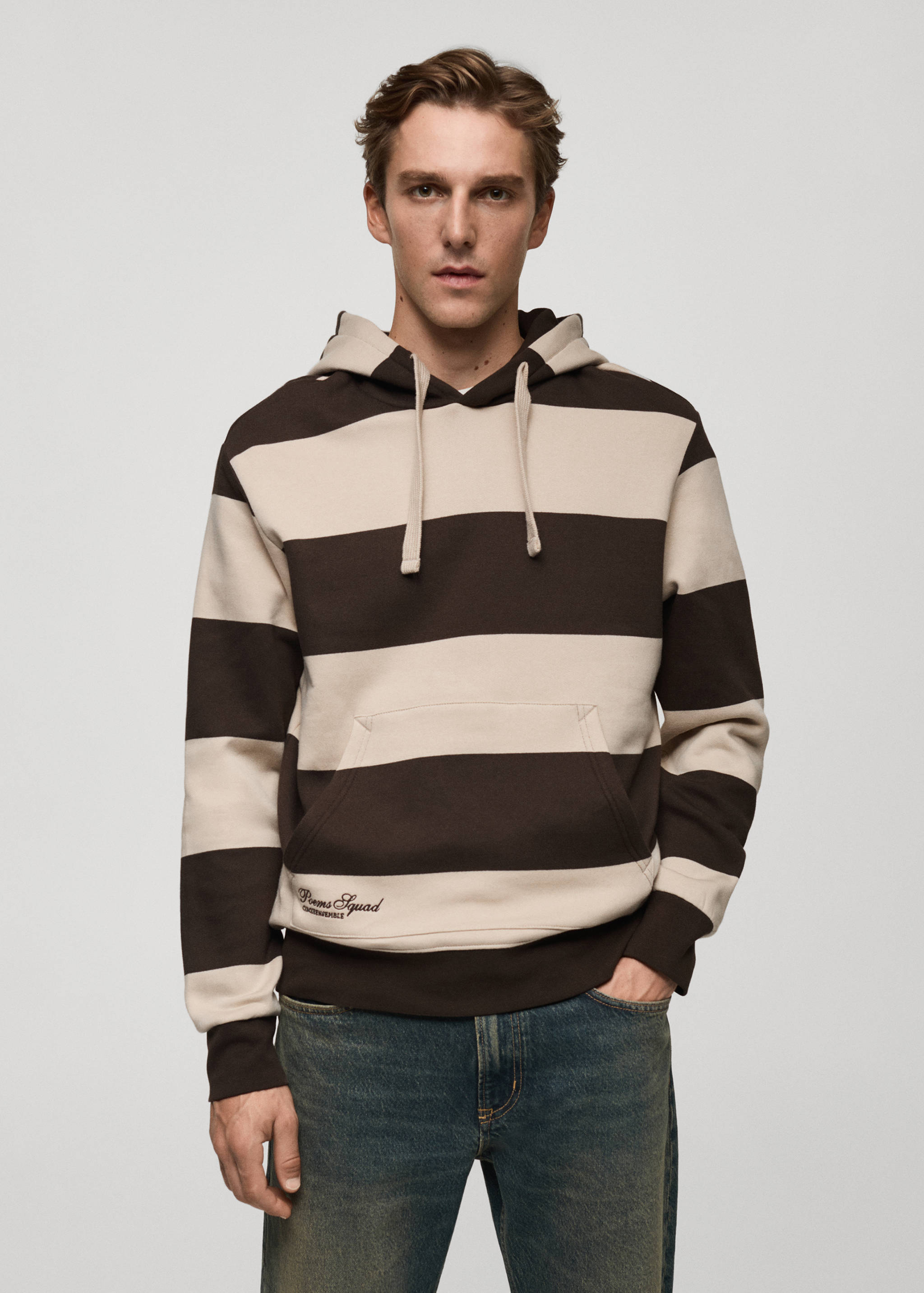 Striped hooded sweatshirt - Medium plane