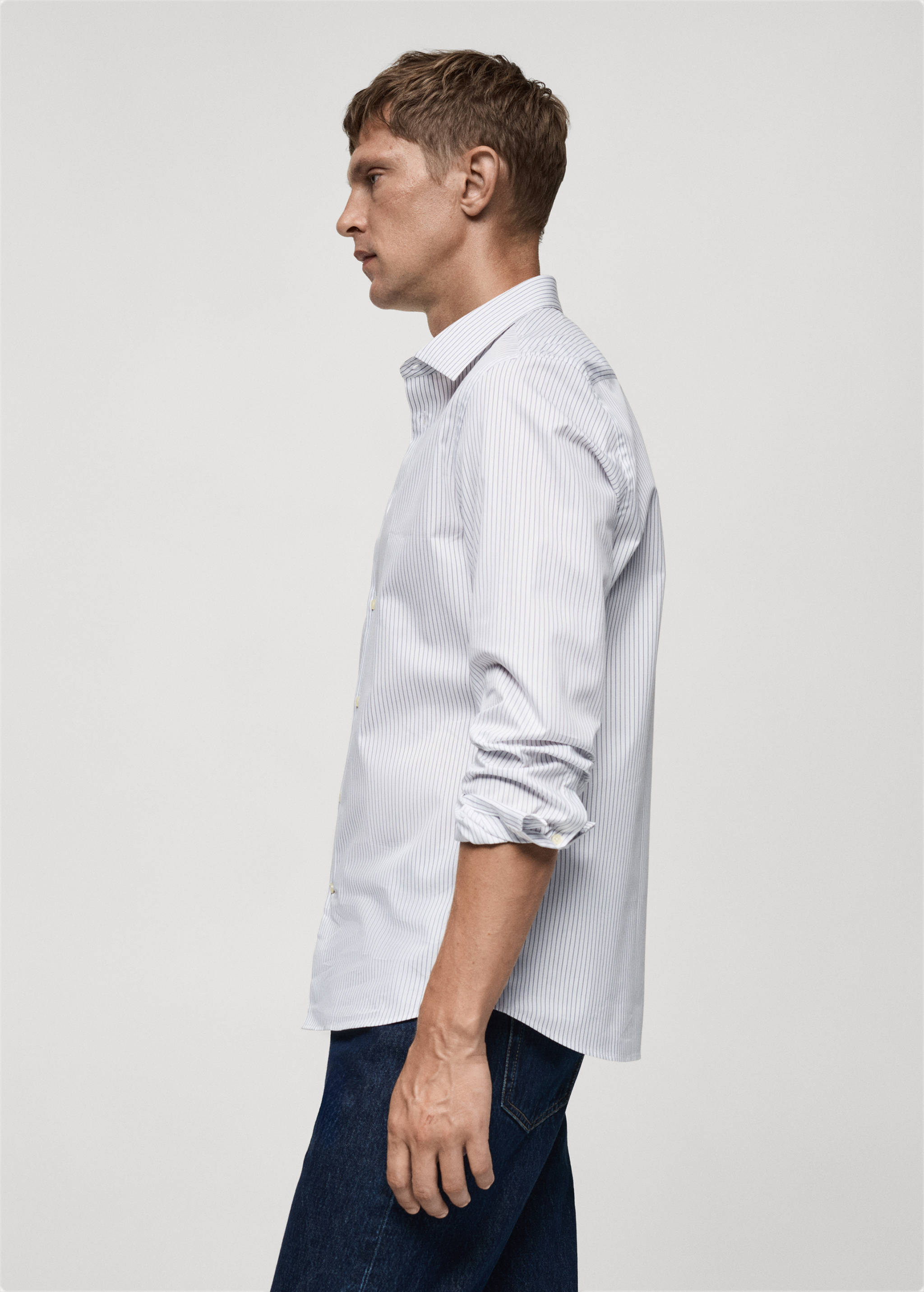 Slim fit striped cotton shirt - Details of the article 2
