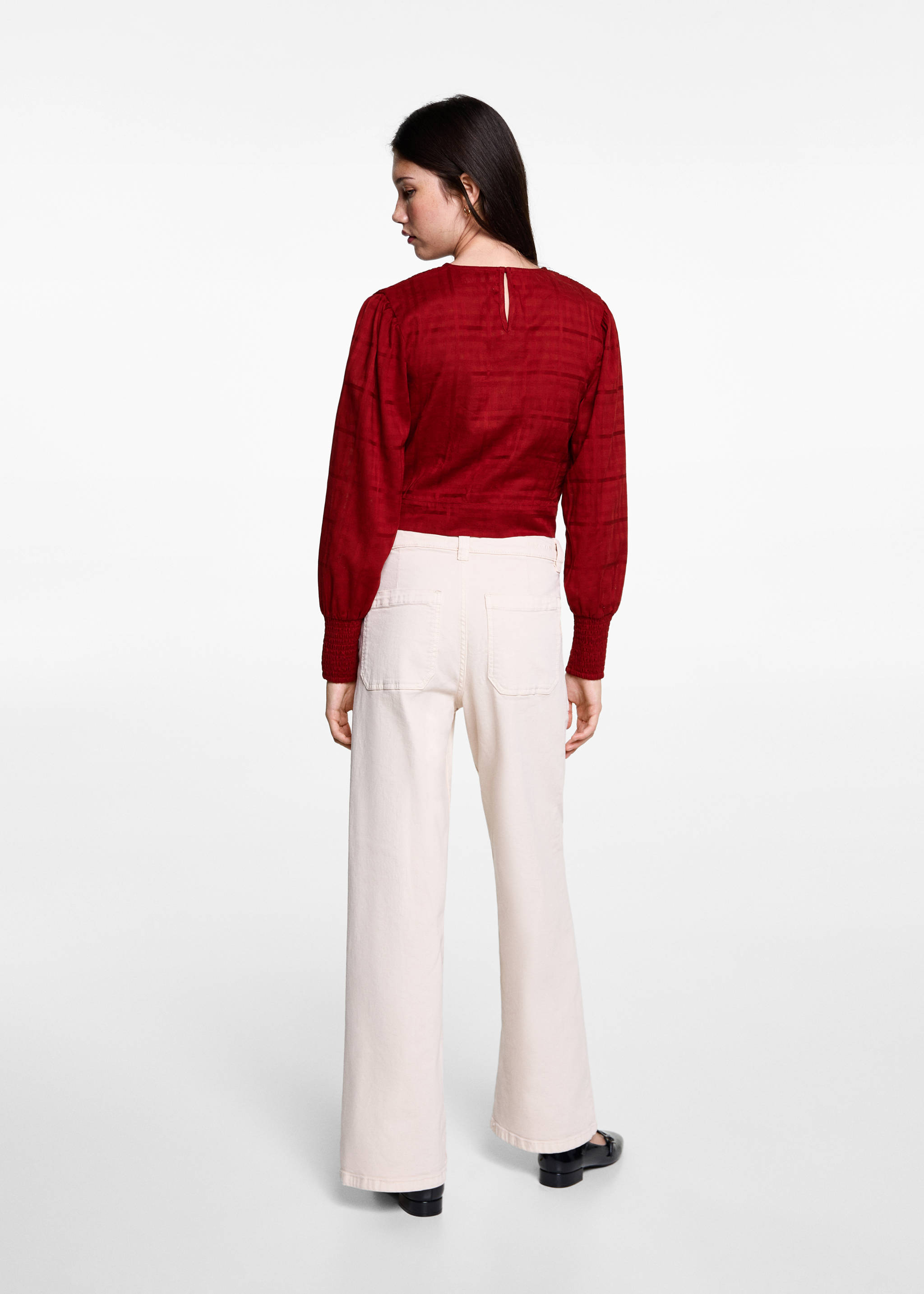Gathered details cotton blouse - Reverse of the article